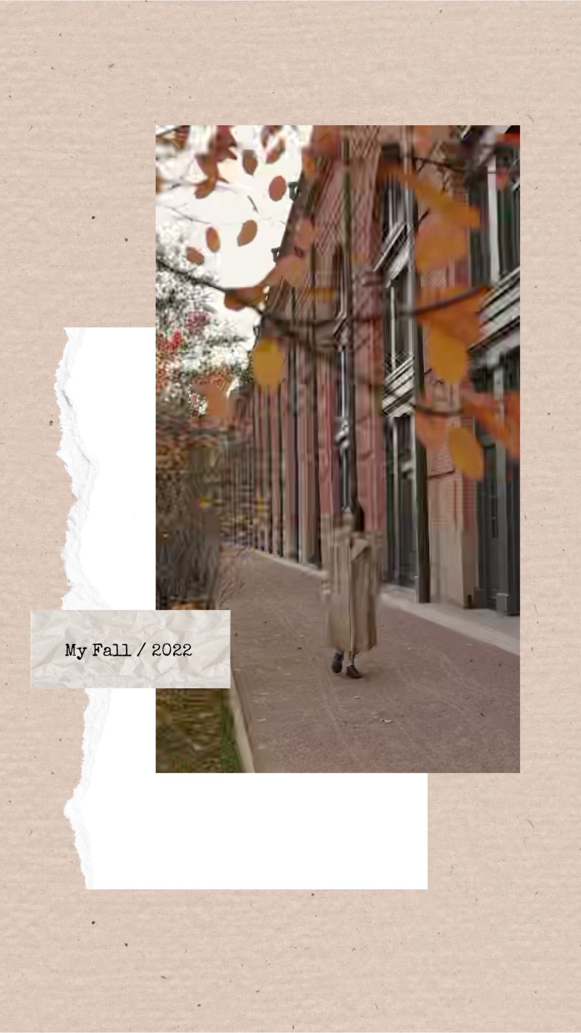 Girl Walking In Fall Street Instagram Story Template