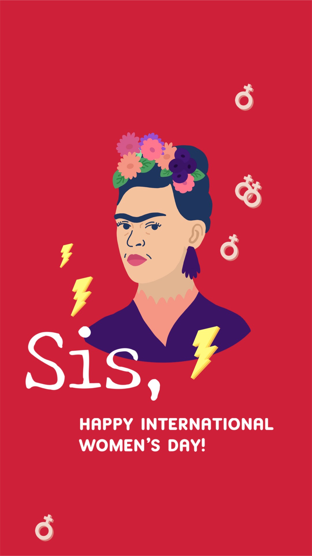 Happy International Women’s Day Frida Carlo illustration