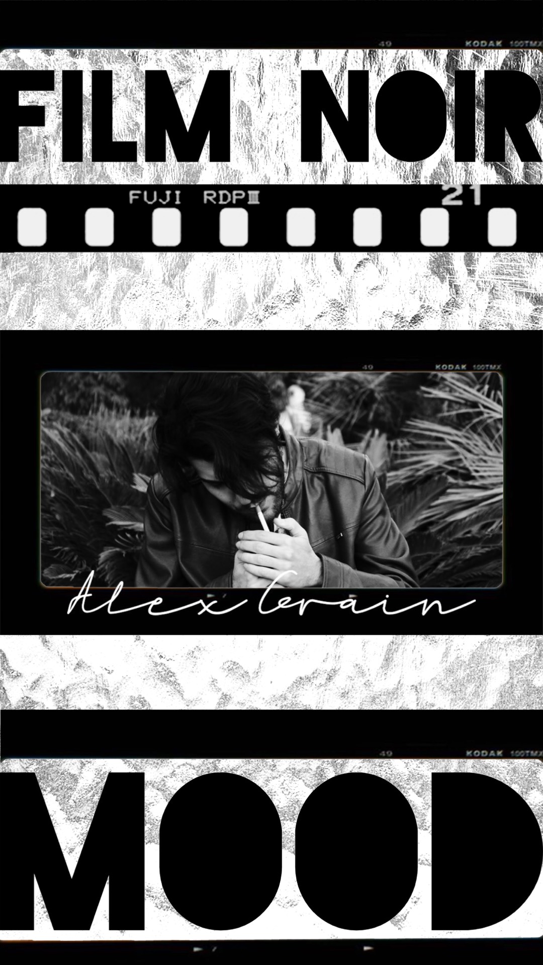 Black And White Photo Of A Man Smoking A Cigarette Film Noir Template