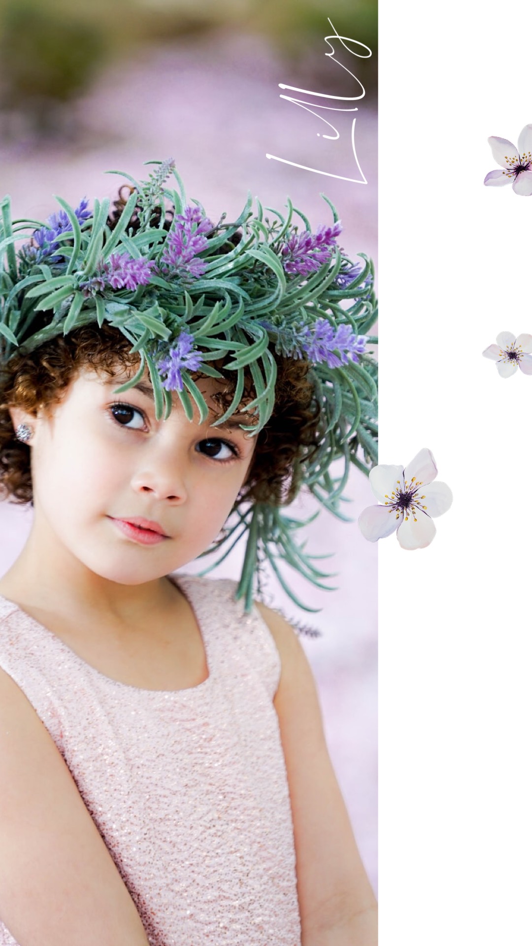 A Little Girl With A Flower Crown On Her Head Spring Story Template