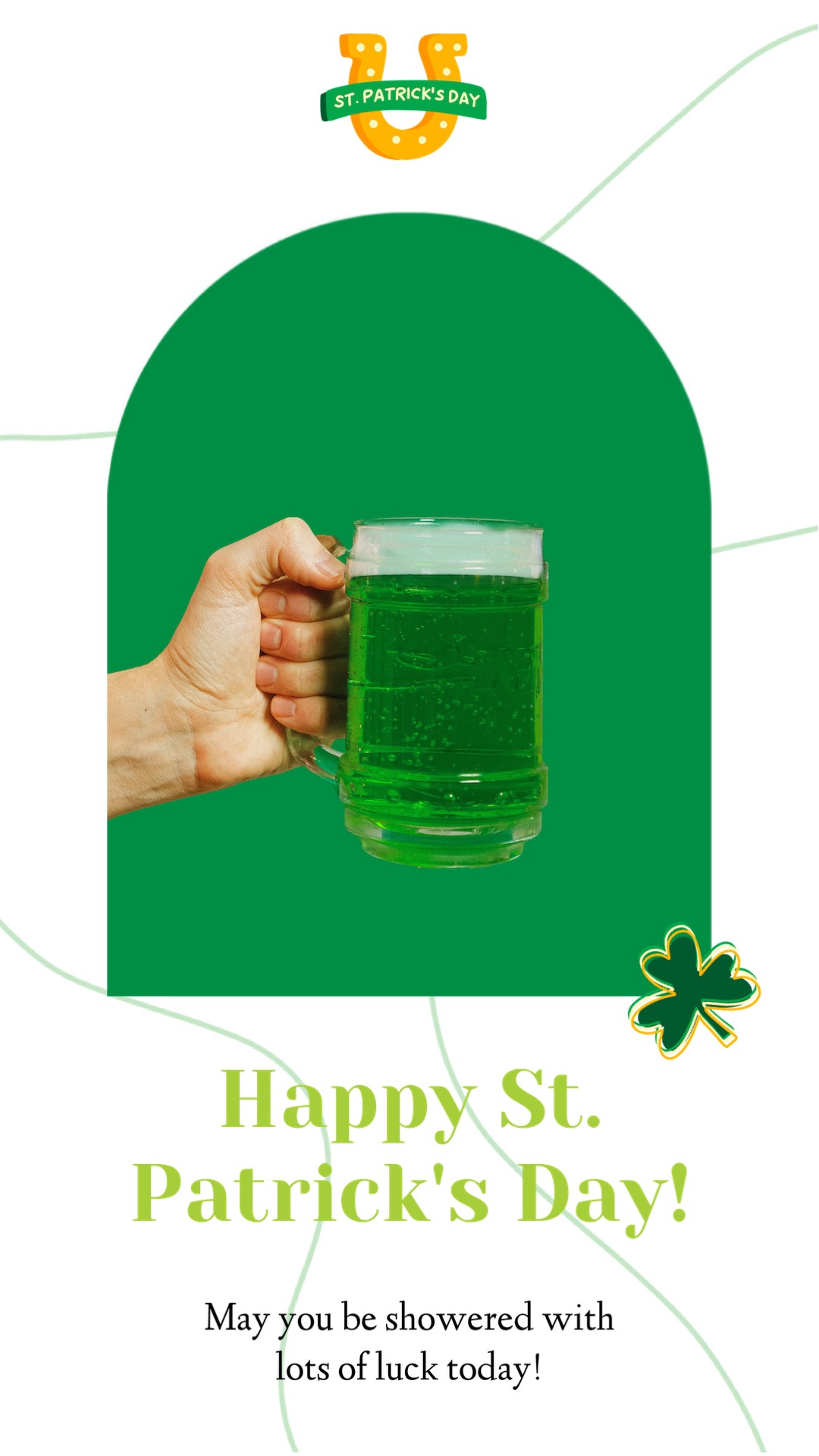Happy St. Patrick'S Day Card With A Glass Of Beer St. Patrick'S Day Template