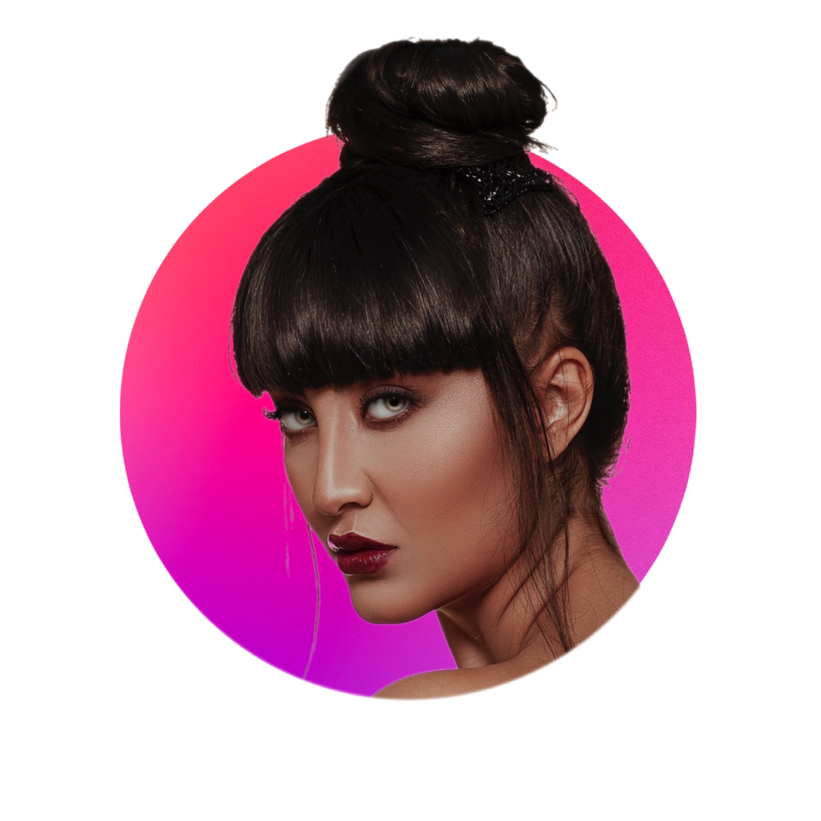 Profile Pic Round Pink Purple Circle With Woman