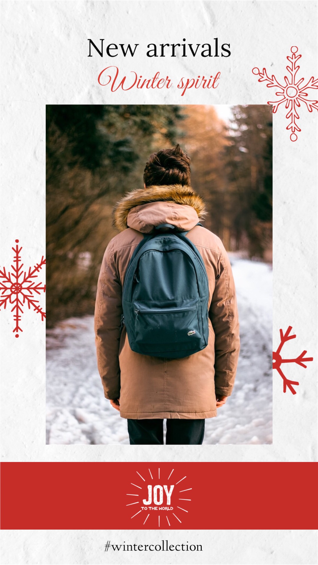 Winter looks and snow fashion instagram story template