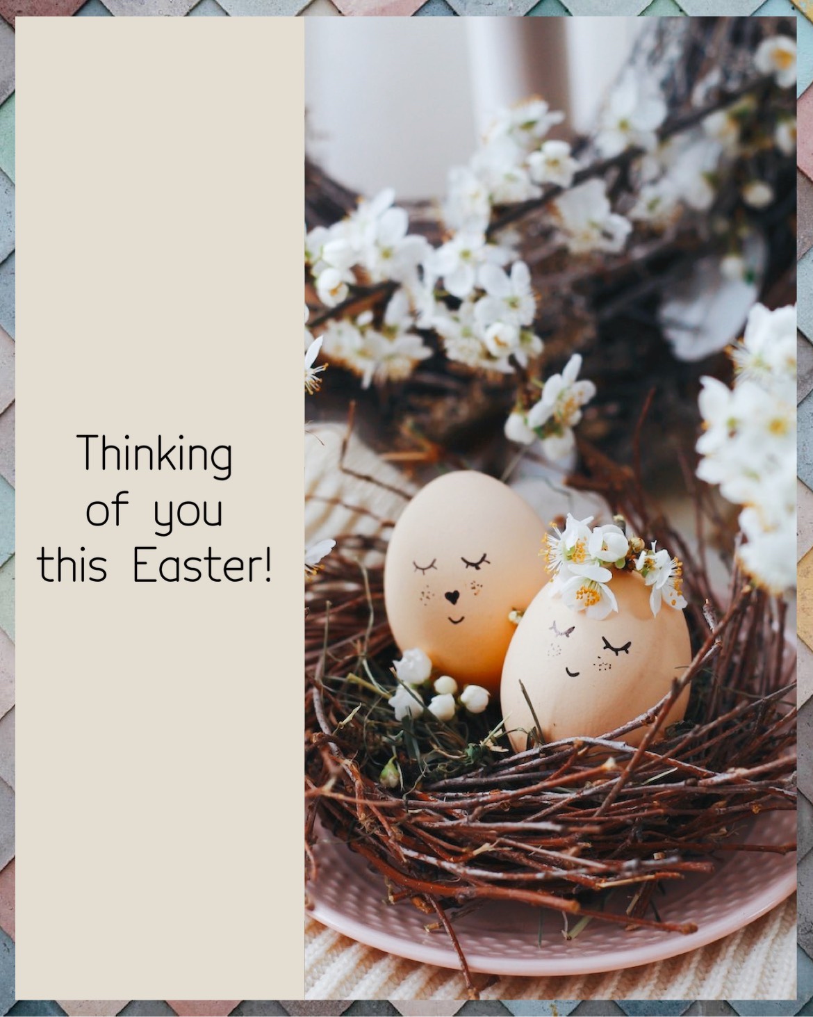 Thinking Of You Easter Eggs Happy Easter Template