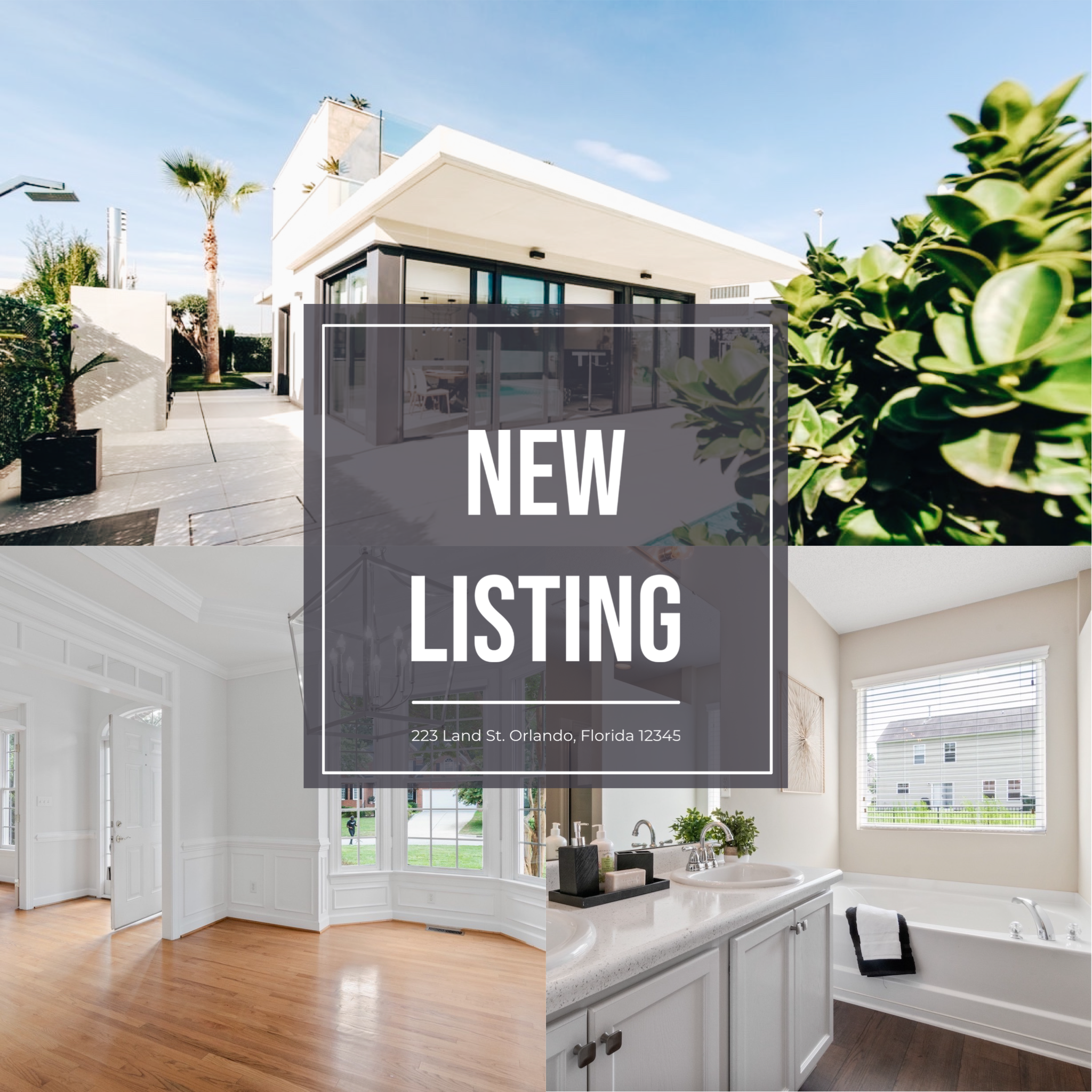 A Collage Of Photos Of A New Listing Real Estate Template