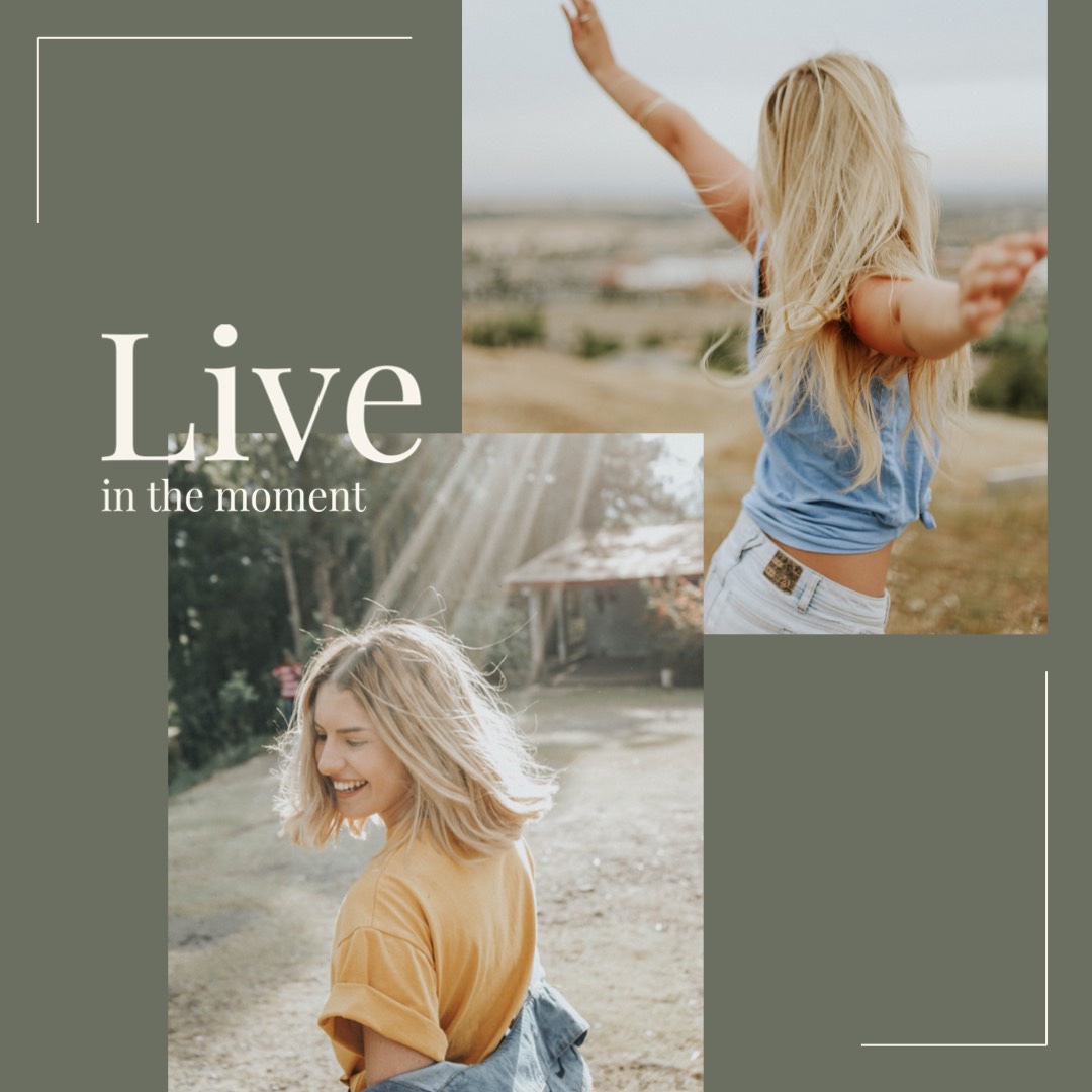 boho chic style woman mindfulness instagram post template