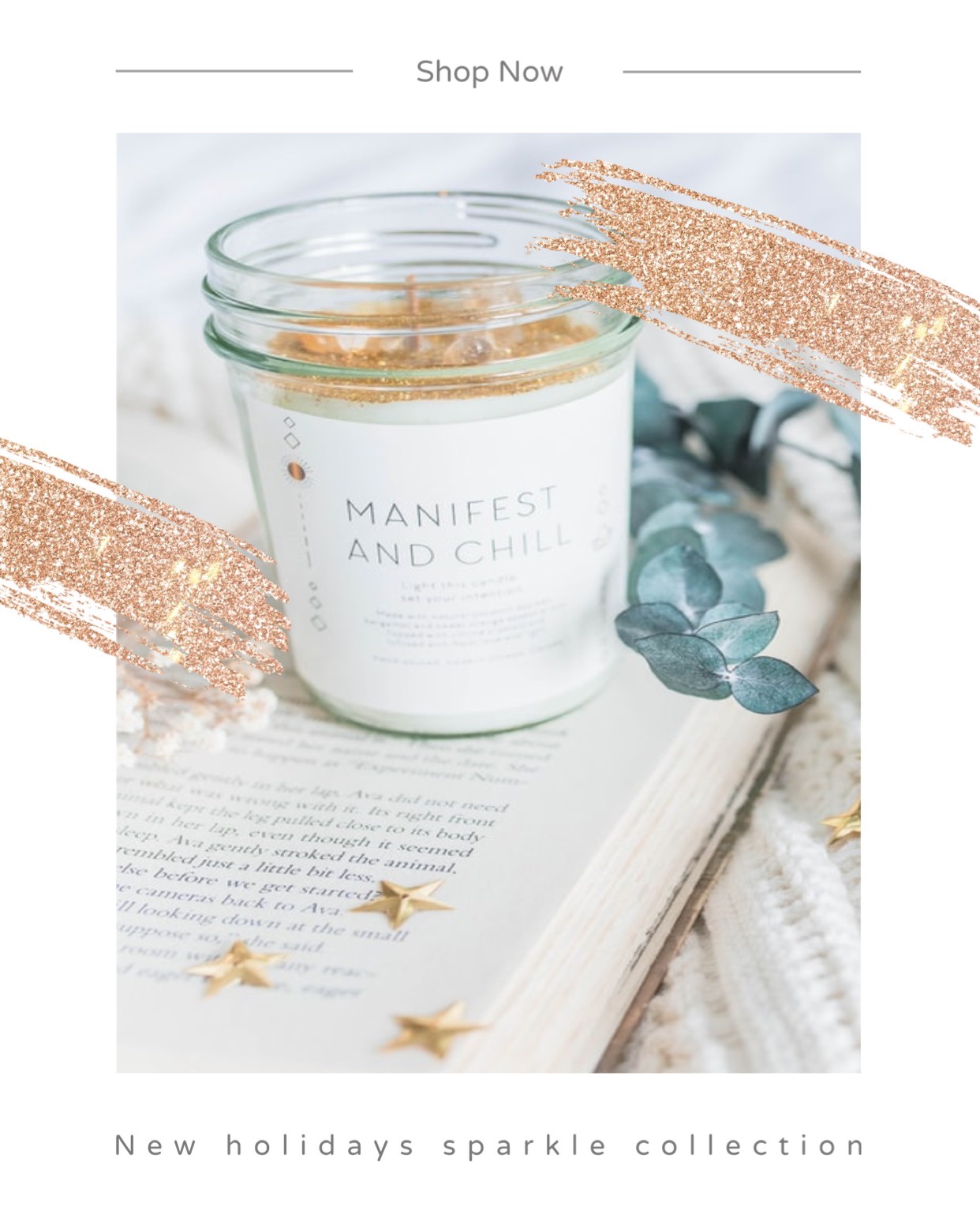 A Jar Of Candles Sitting On Top Of A Book Merry Christmas Template