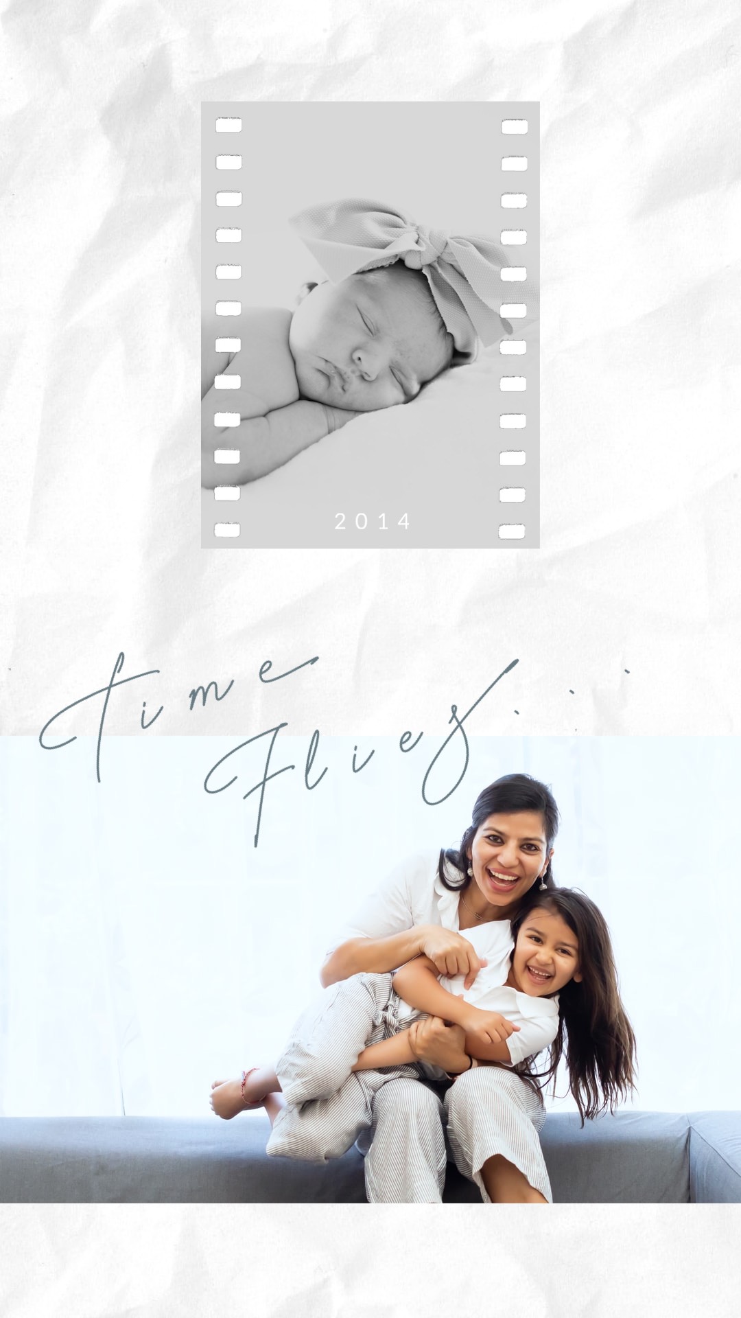 Time flies mother and daugther family template