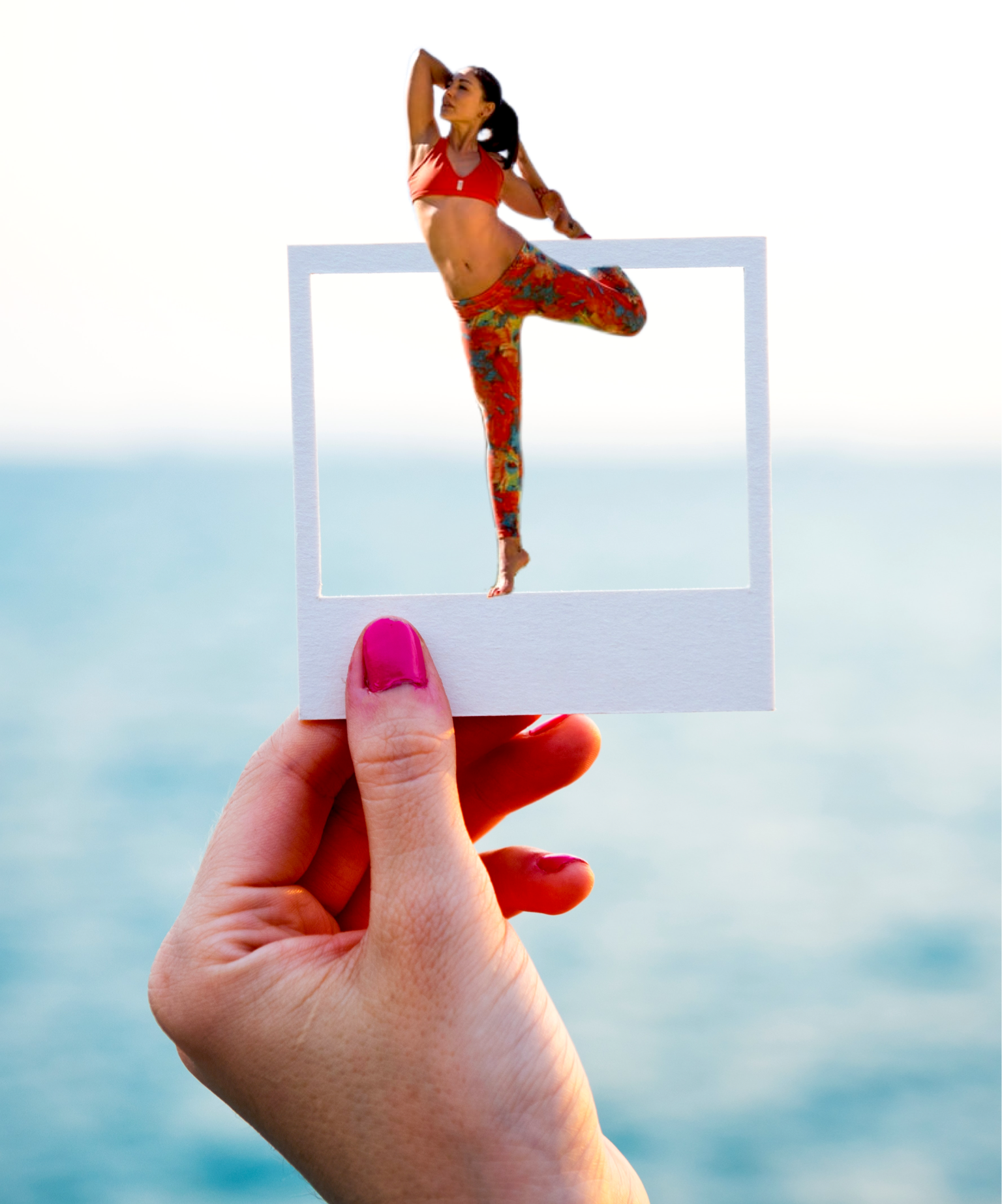 A Person Holding Up A Card With A Picture Of A Woman On It Collage Art Template