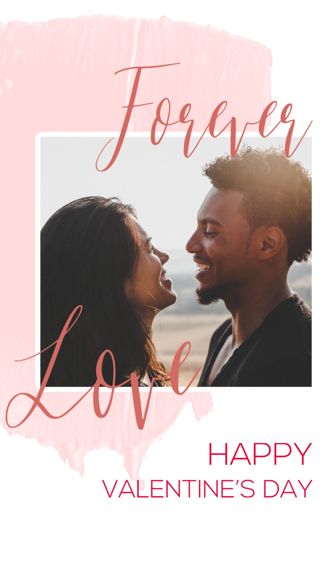 A Valentine'S Day Card With A Picture Of A Couple Love Story Template