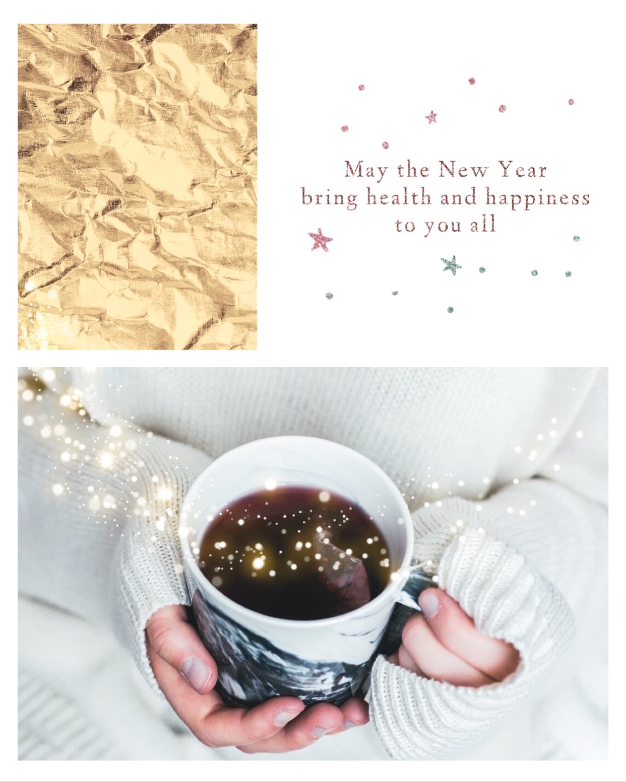 A Woman Holding A Cup Of Coffee In Her Hands Happy New Year Template