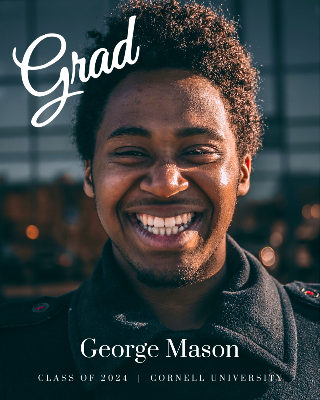 A Man Smiling With The Words Grad In Front Of Him Graduation Template