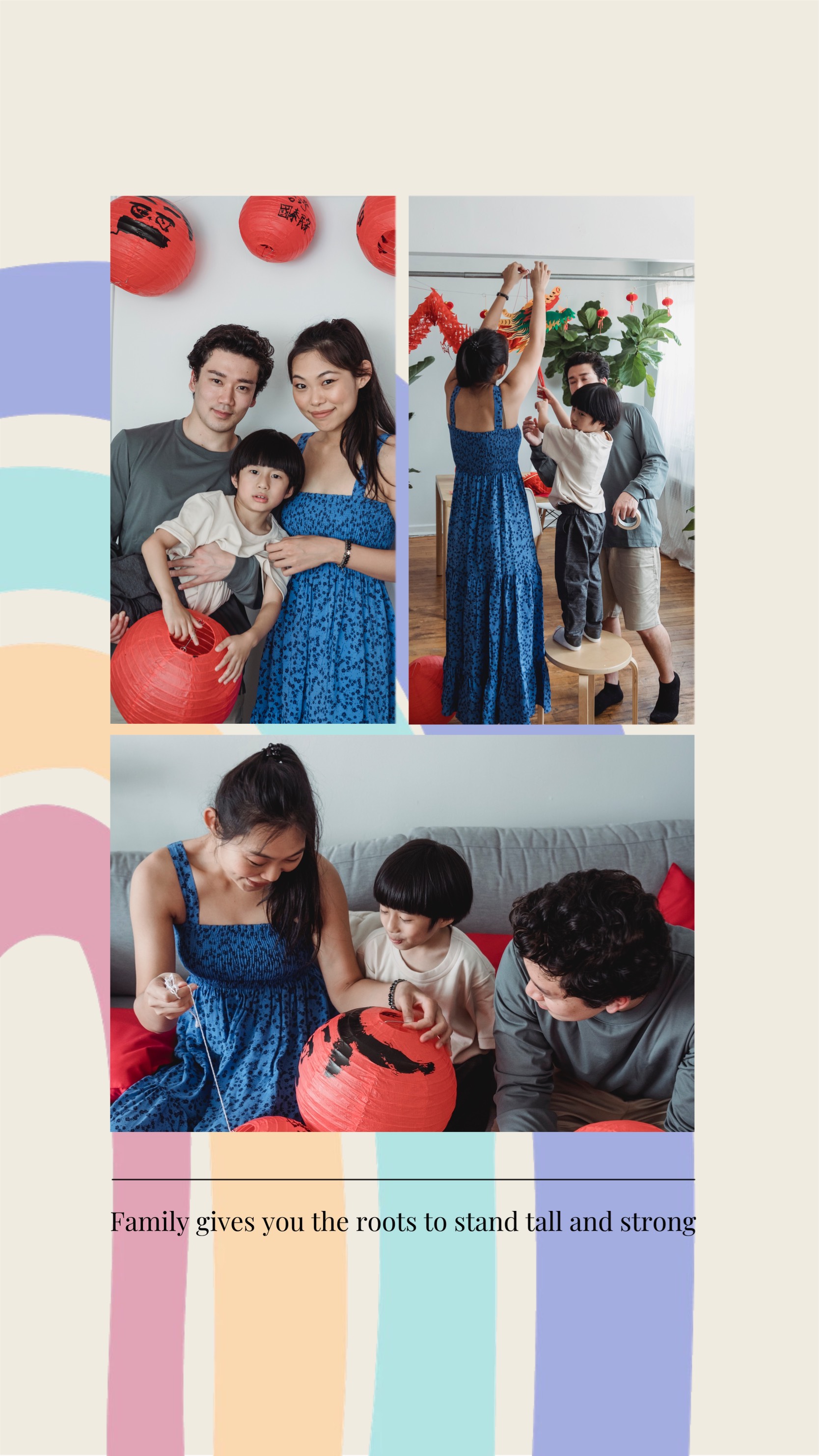 Asian family home indoor Instagram story template