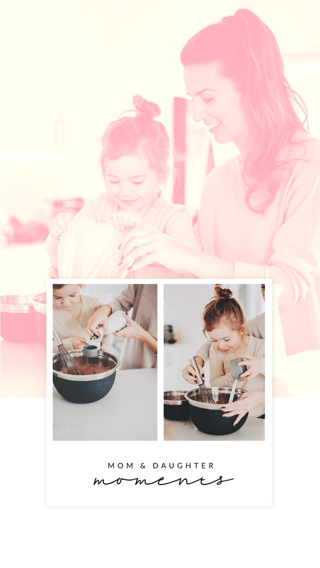 A Mother And Daughter Cooking Together In The Kitchen Family Template