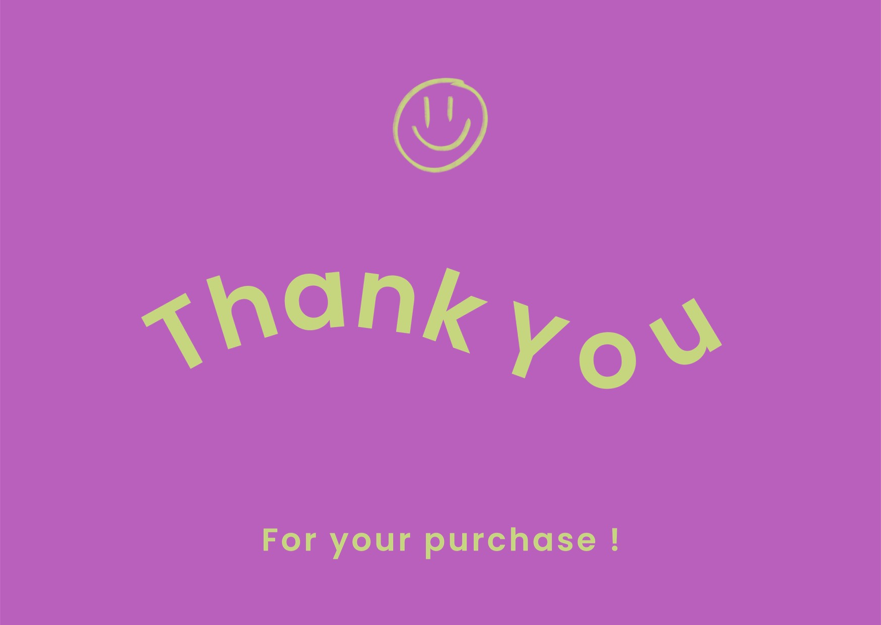 purple and green Cute Simple Minimalist Modern Thank You For Your purchase Card
