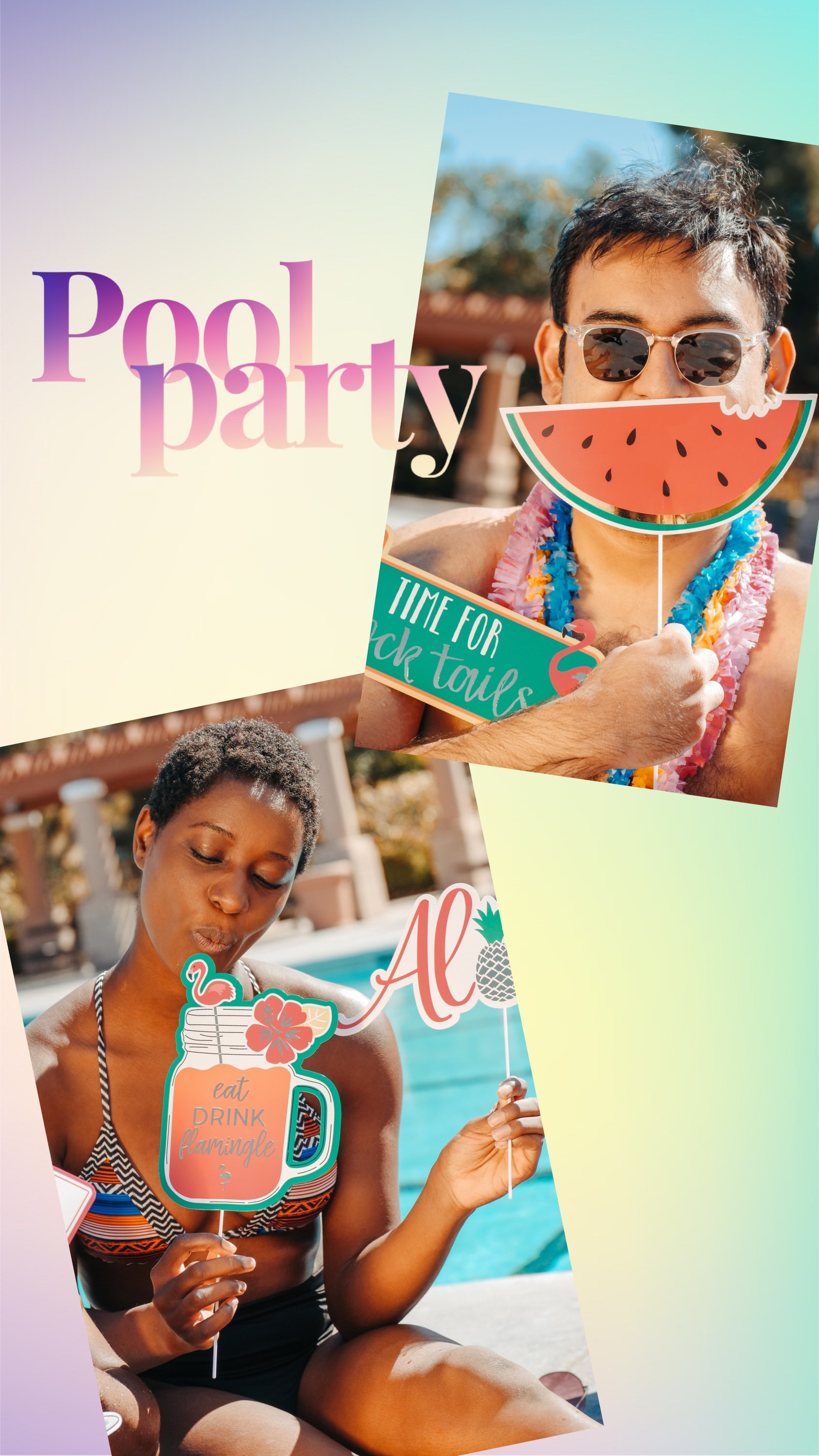 summer pool party instagram story template