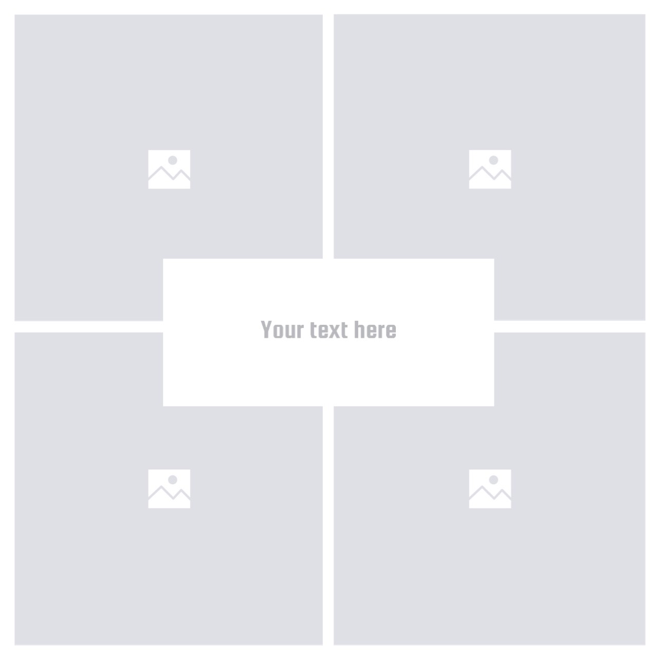 Add four photos and text grid template
