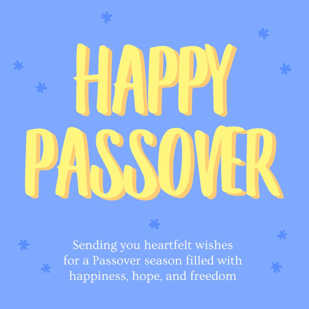 bold colors typography Passover holiday greeting instagram post template