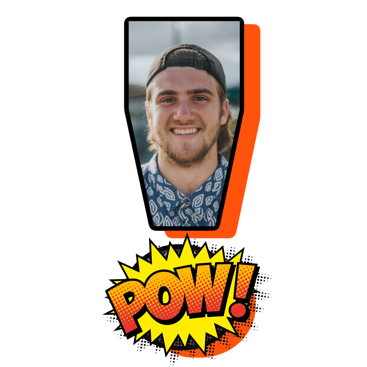 Pow! Picture Of A Man With A Hat Whatsapp Sticker Template