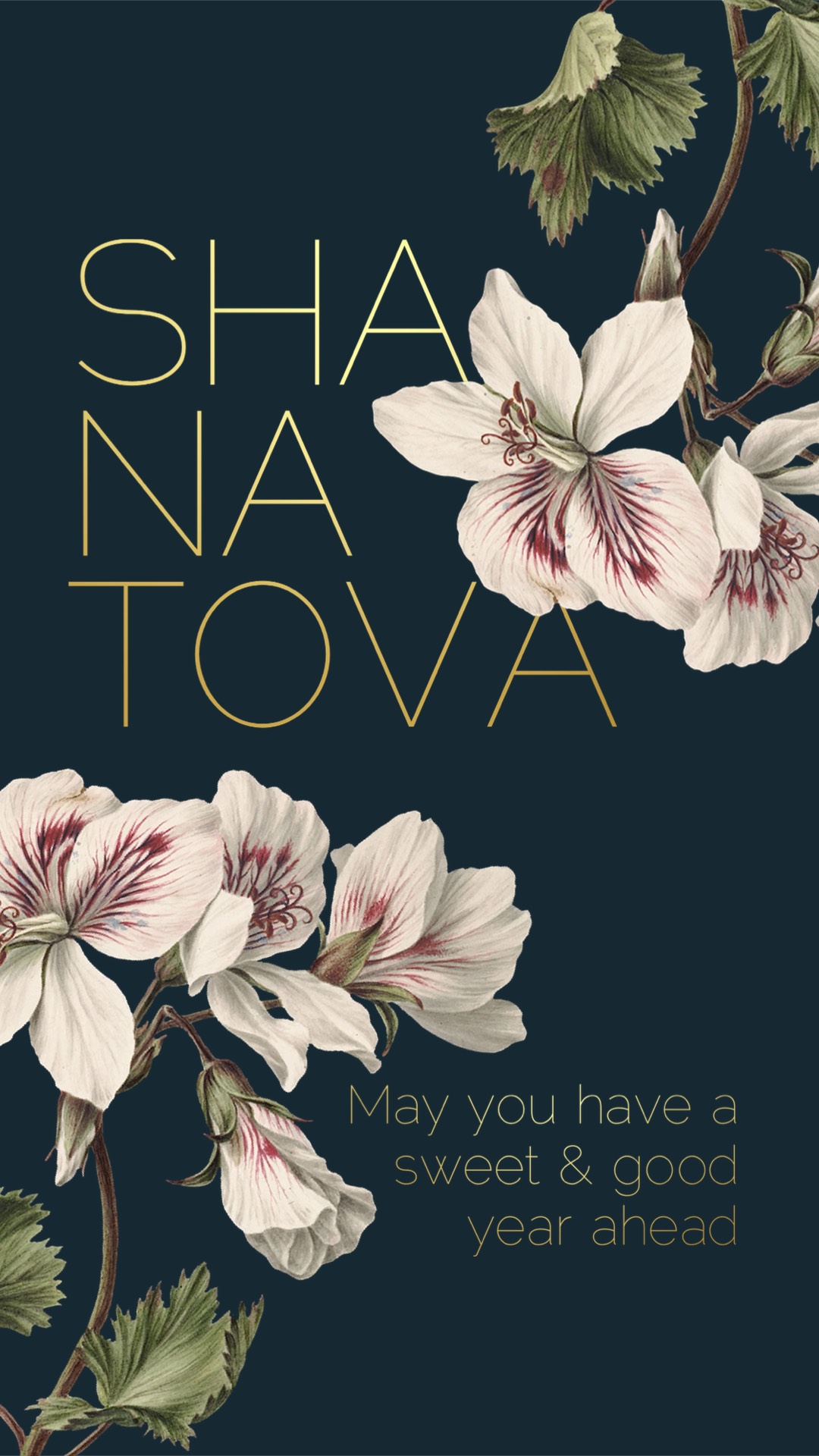Rosh Hashana Tova botanical greeting Instagram story template 
