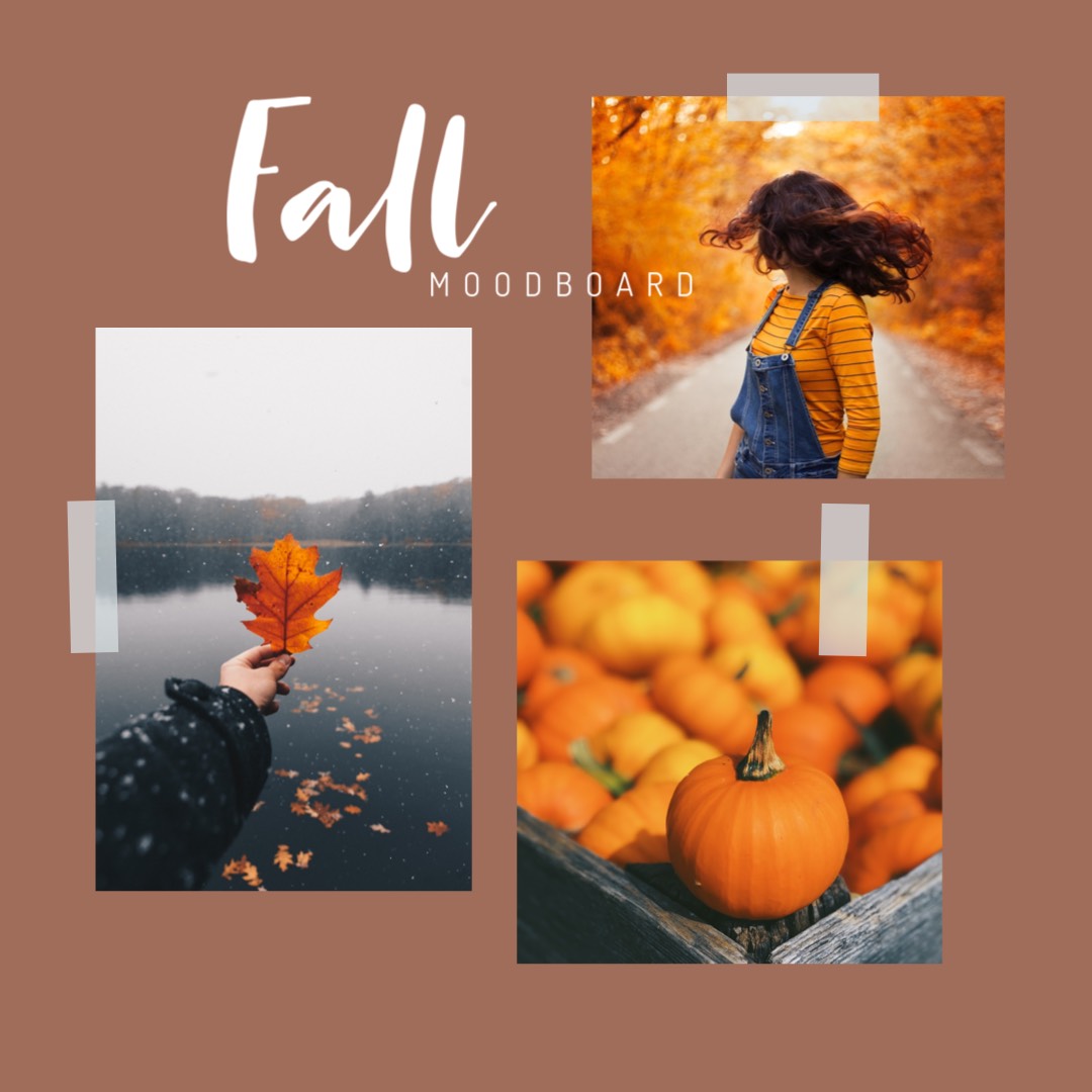 Fall autumn moodboard inspiration Instagram post template