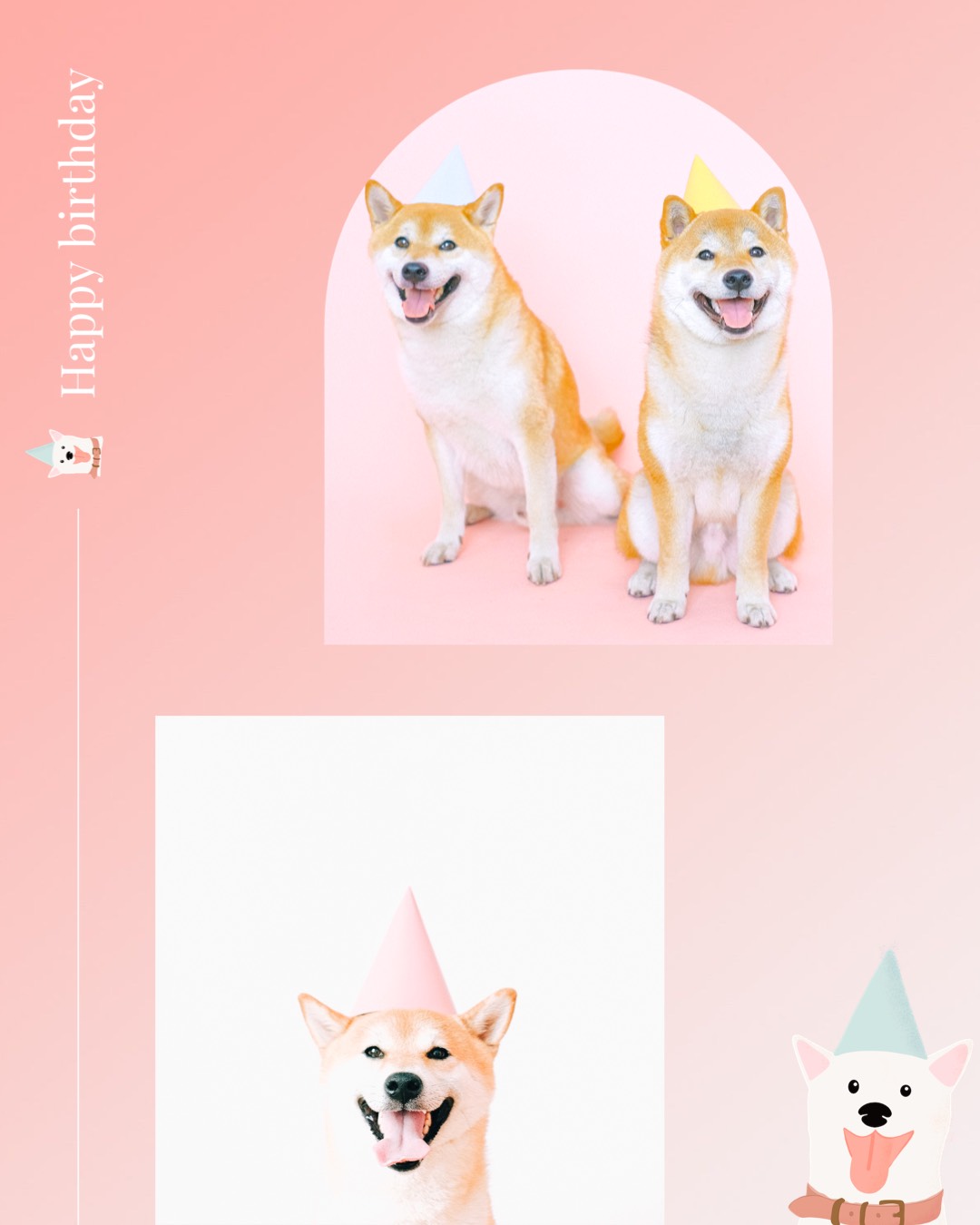 A Dog Wearing A Party Hat And Another Dog Wearing A Party Hat Pets Template