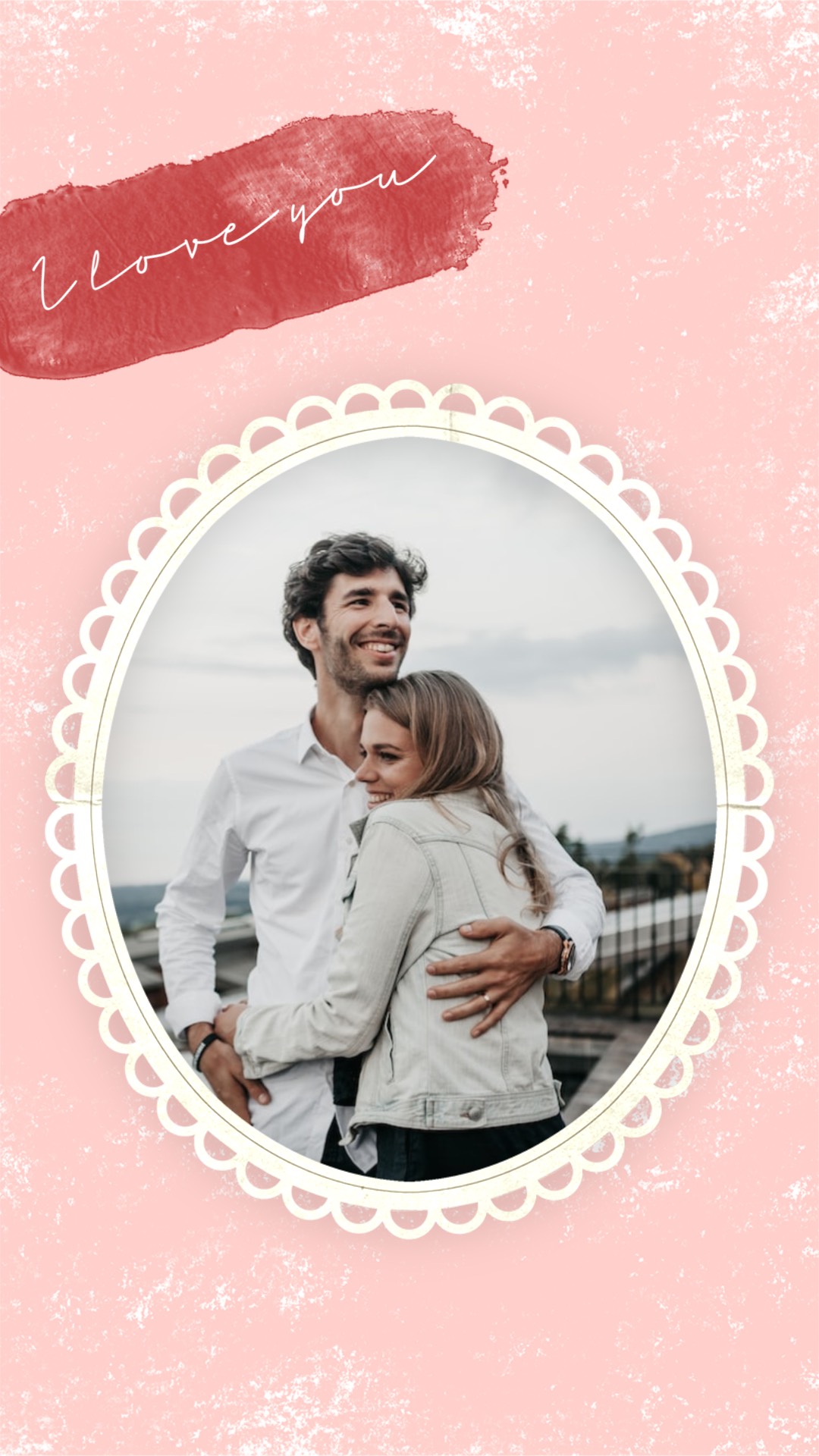 A Valentine'S Day Card With photo frame  Love Story Template