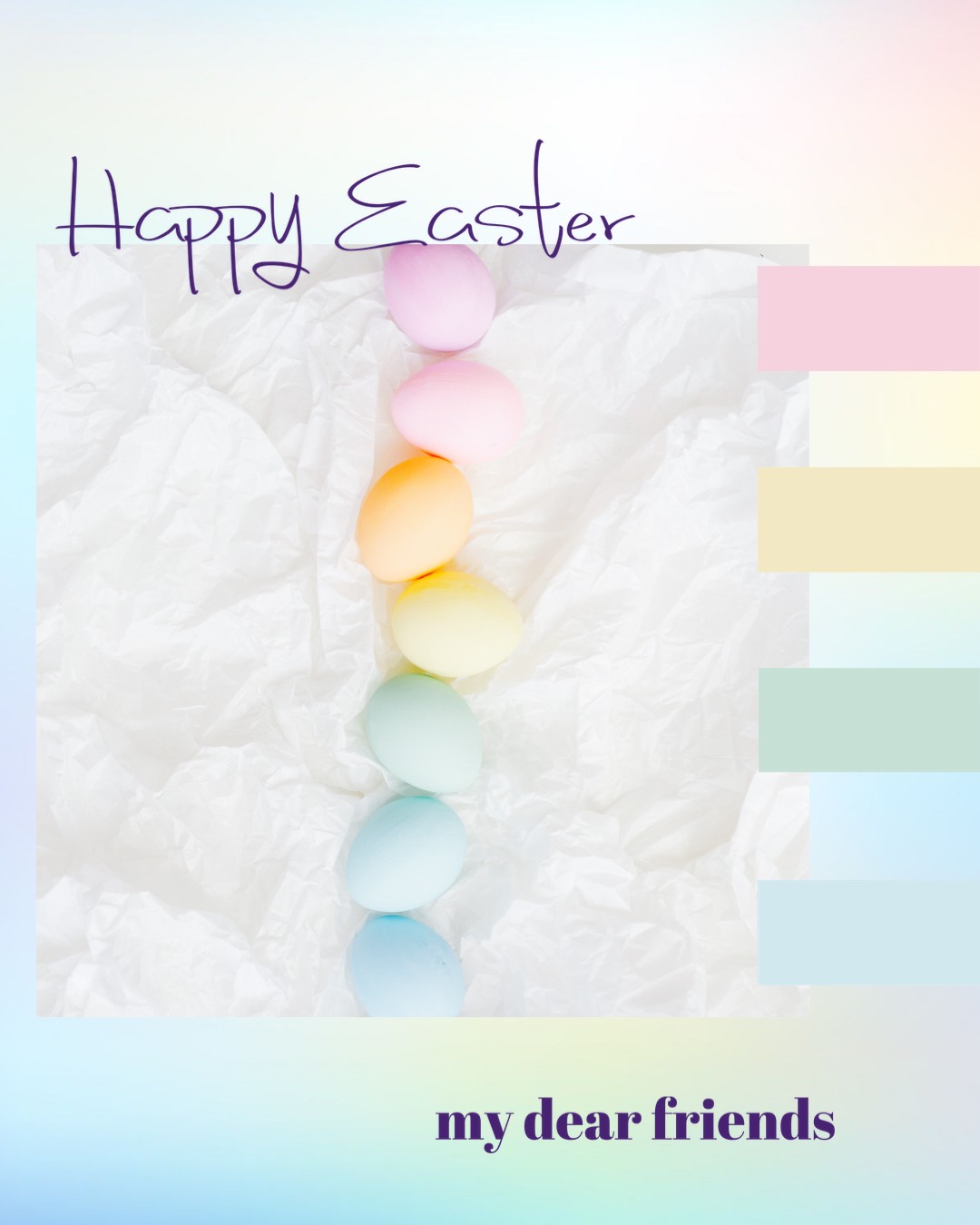 Colorful Easter Eggs Happy Easter Template