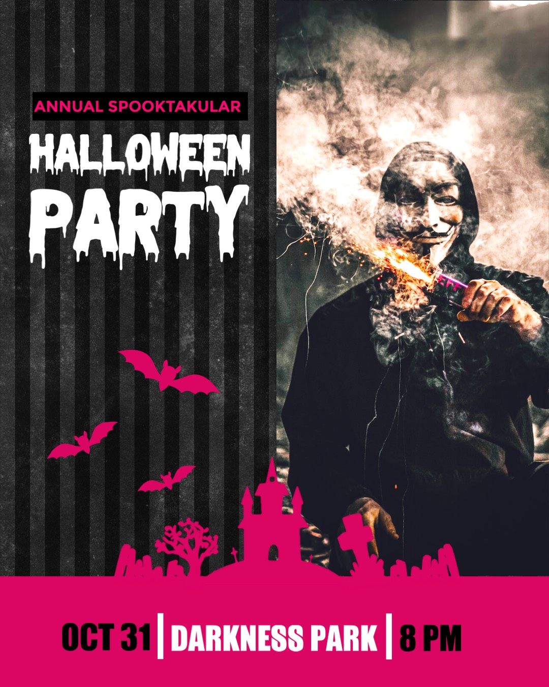 A Flyer For A Halloween Party With A Man Smoking A Cigarette Halloween Template