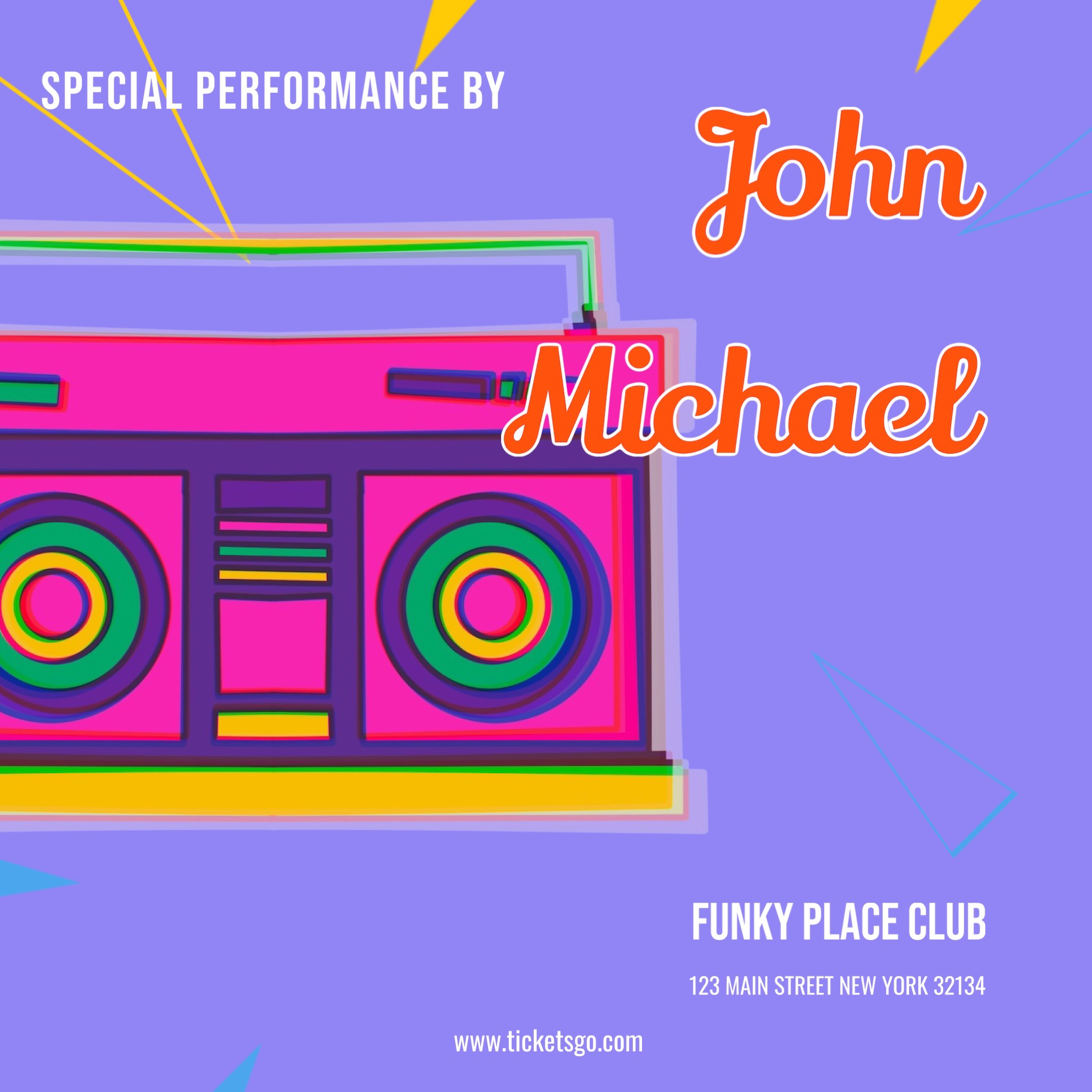 A Poster For A Special Performance By John Michael Music Template