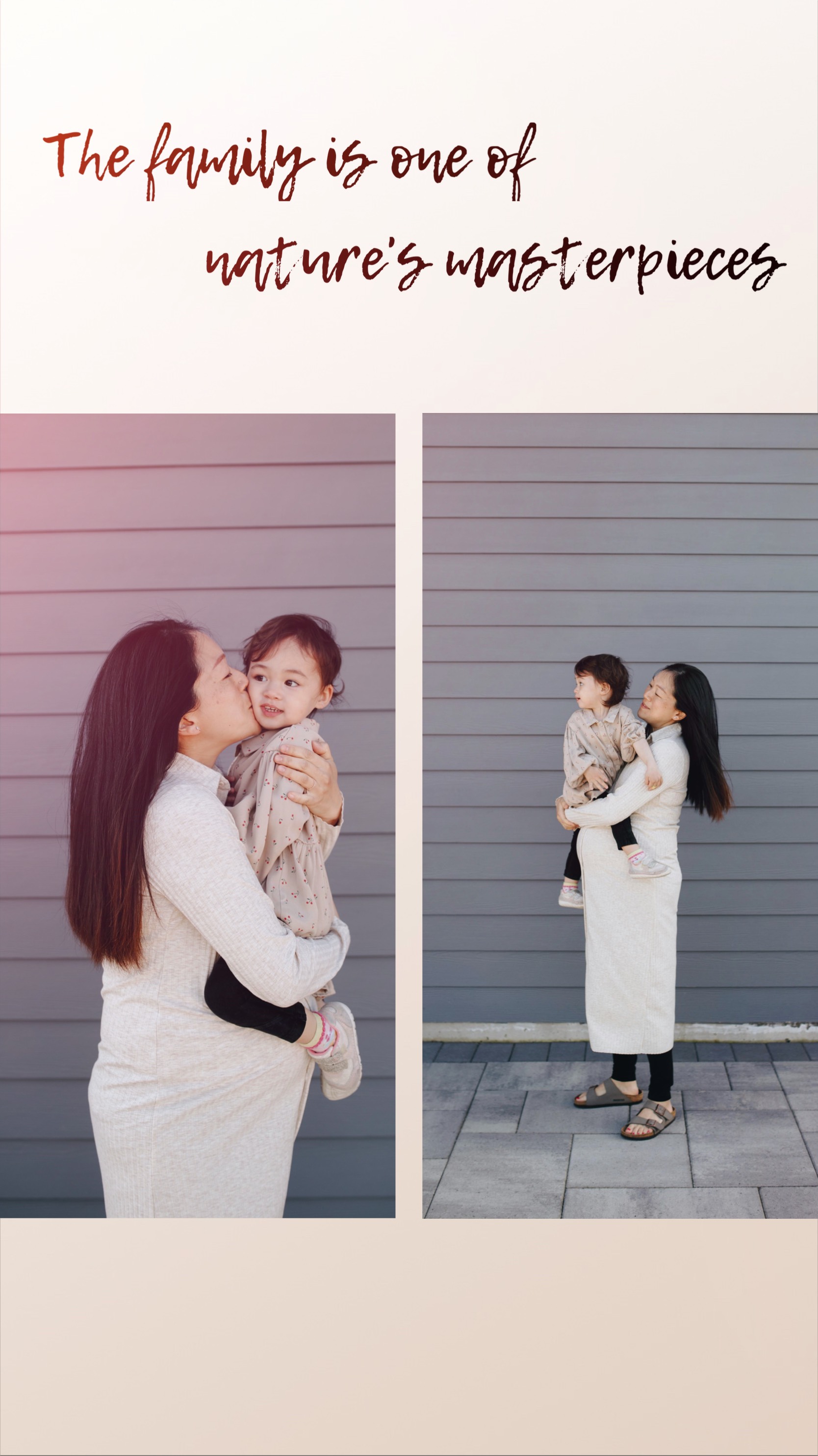 Asian family mother and son Instagram story template 