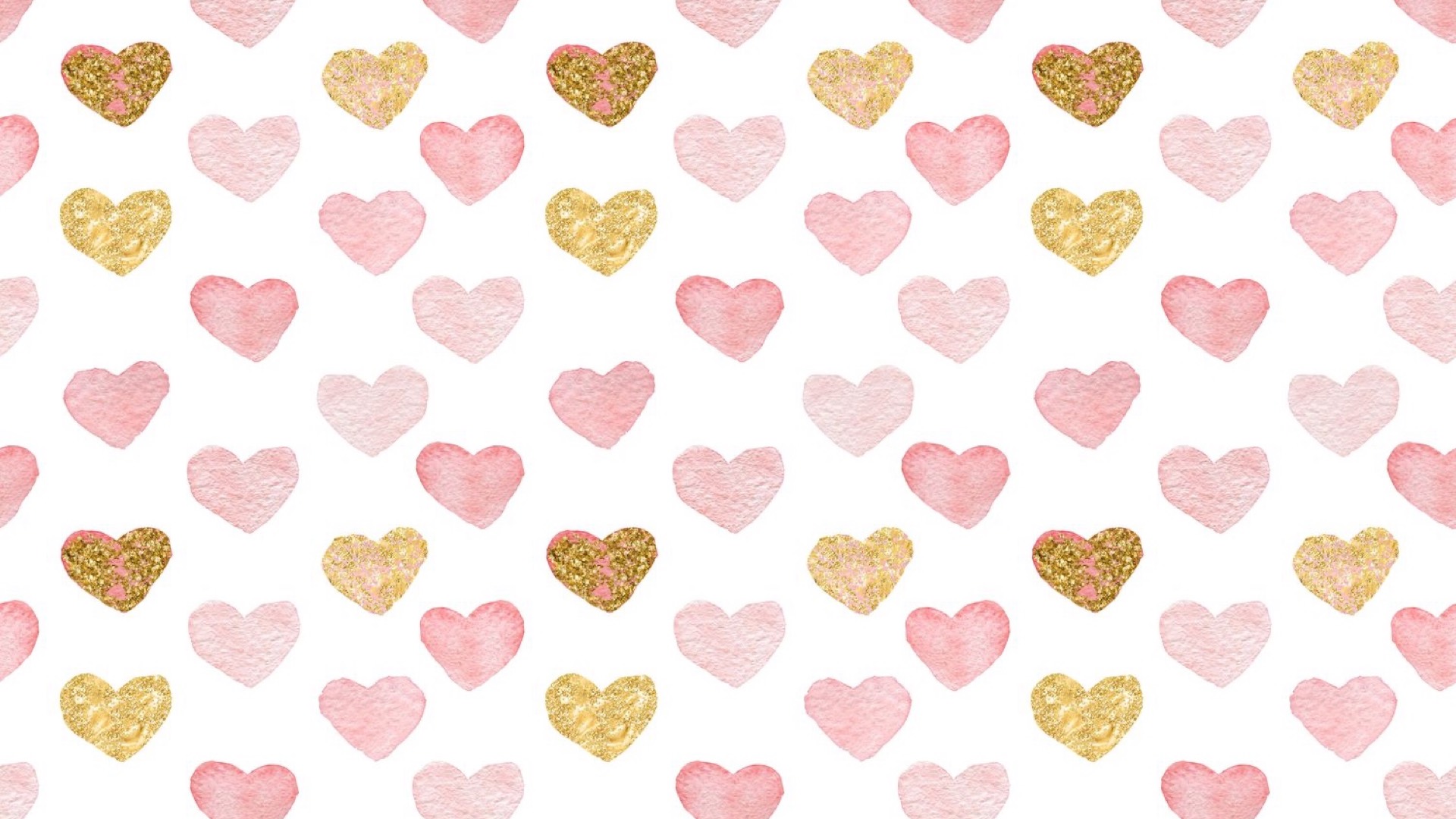 A White Background With Pink And Gold Hearts Zoom Backgrounds Template