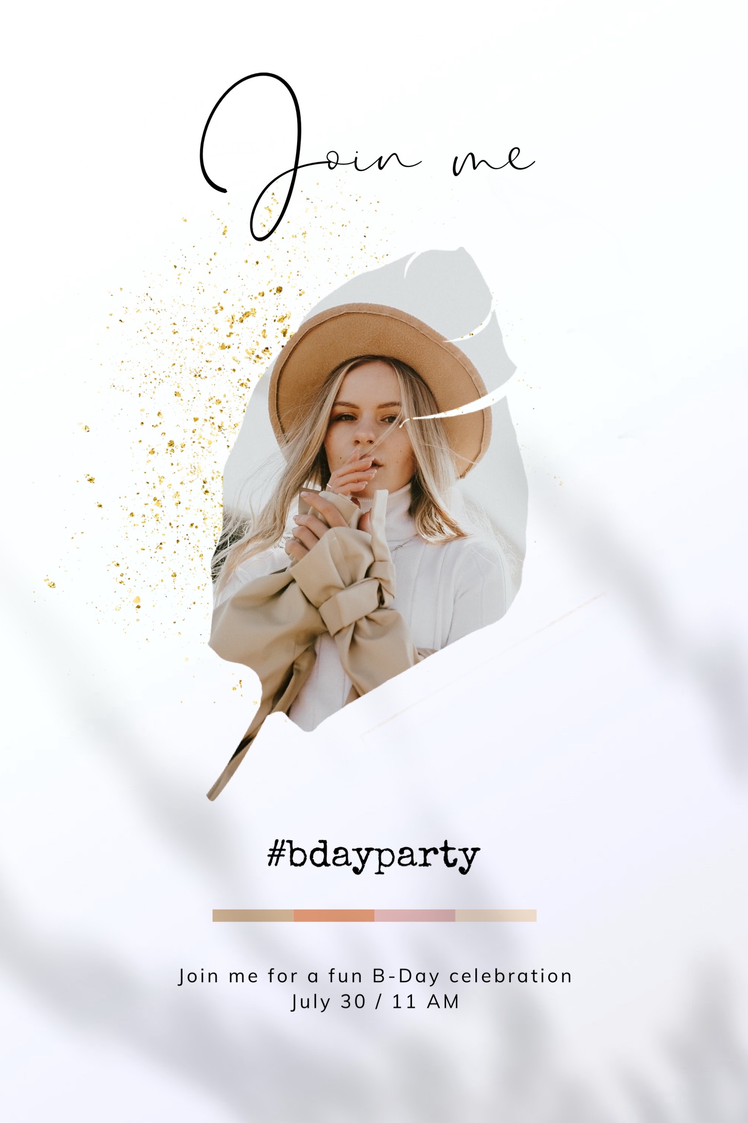 Join me party birthday invitation template