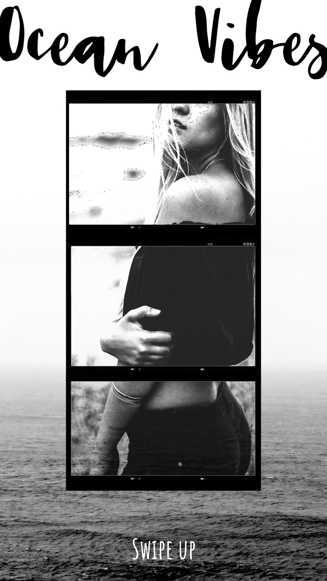 A Black And White Photo With The Words Ocean Vibes Template
