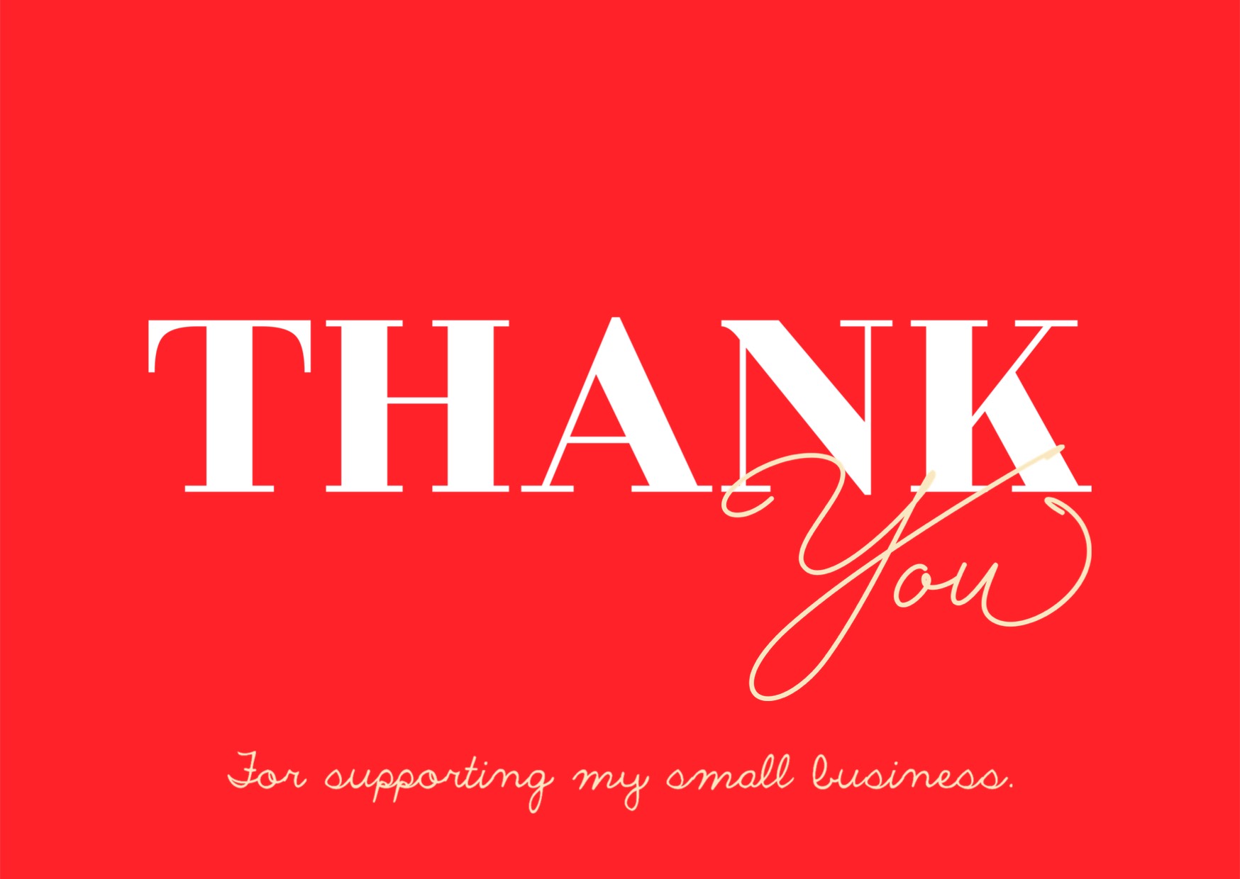 red bright minimalistic Thank You for supporting Card 