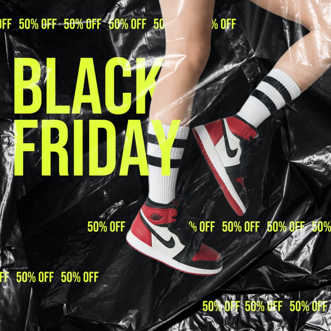 Black Friday fashion shoes sale product Instagram post template 