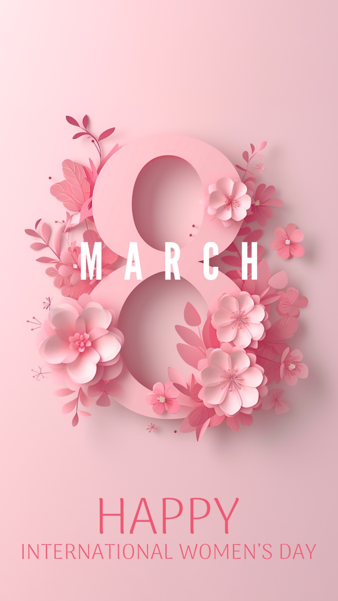 pink elegant floral 8 March Women’s Day Template