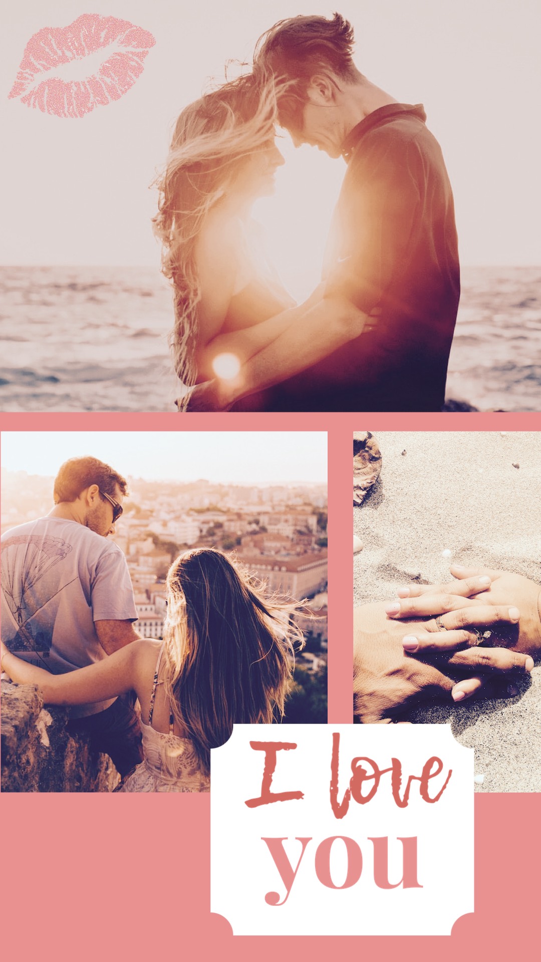 A Collage Of A Man And A Woman Kissing Love Story Template