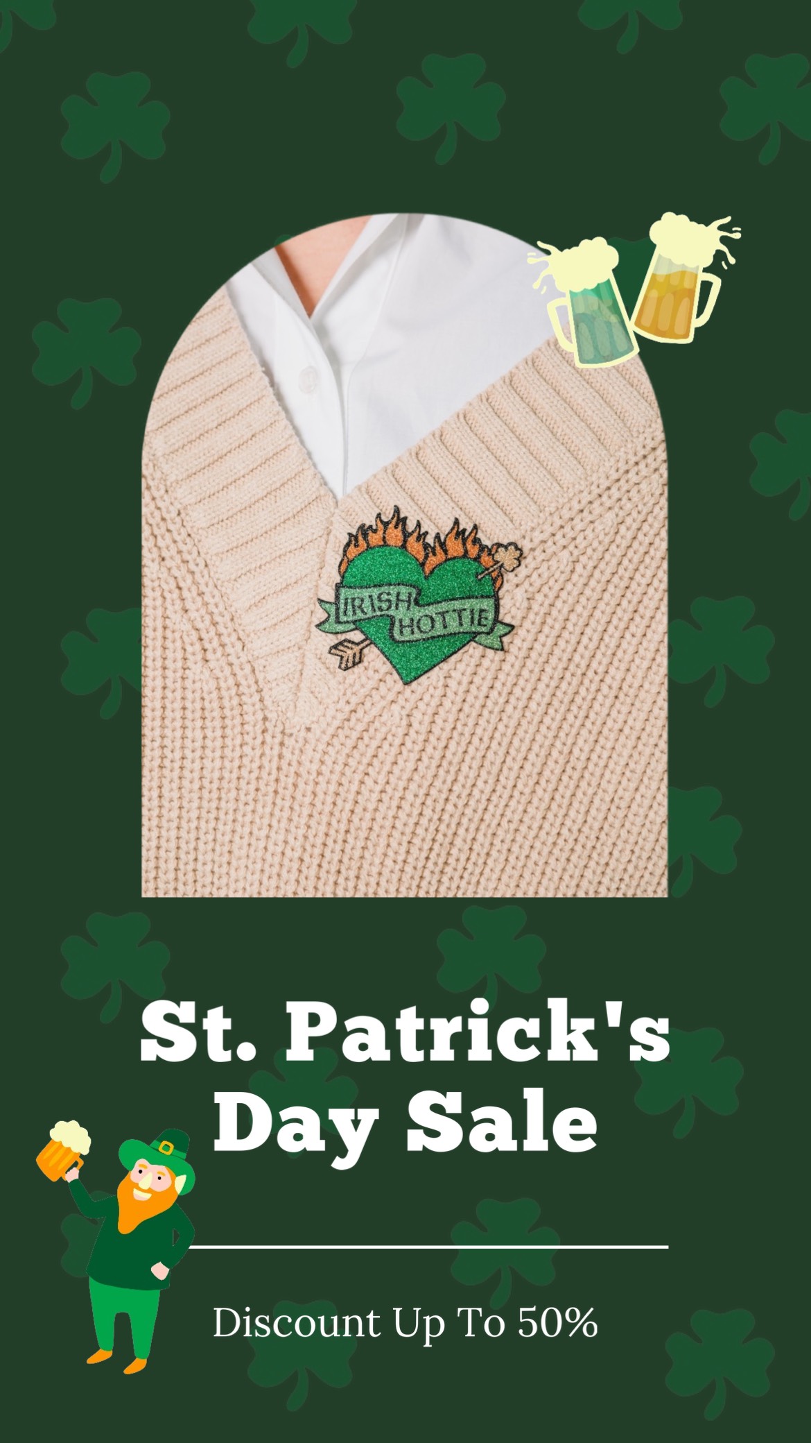 A St Patrick'S Day Sale With A Green Background St. Patrick'S Day Template