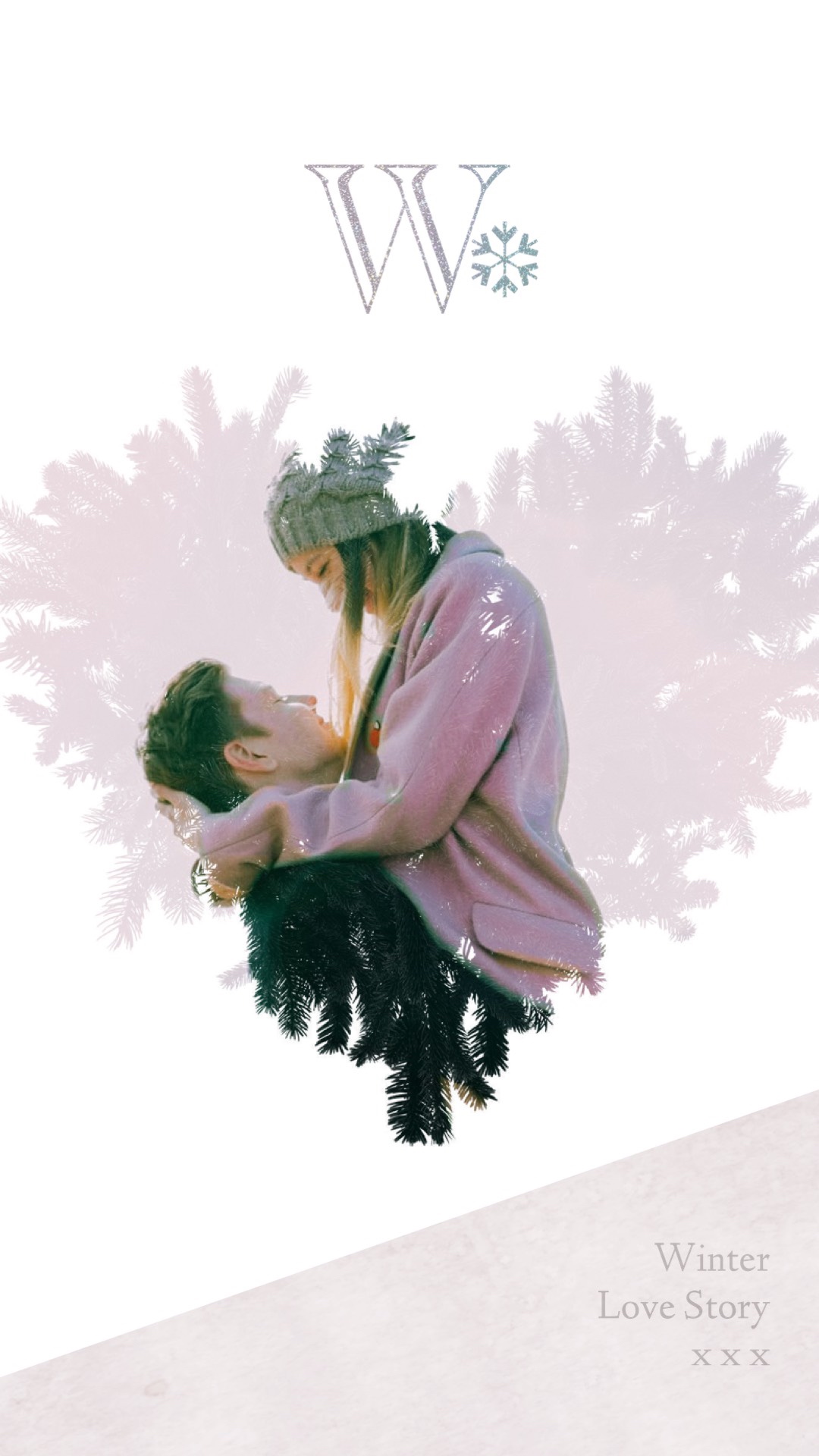 A Man And A Woman Embracing Each Other Winter Story Template