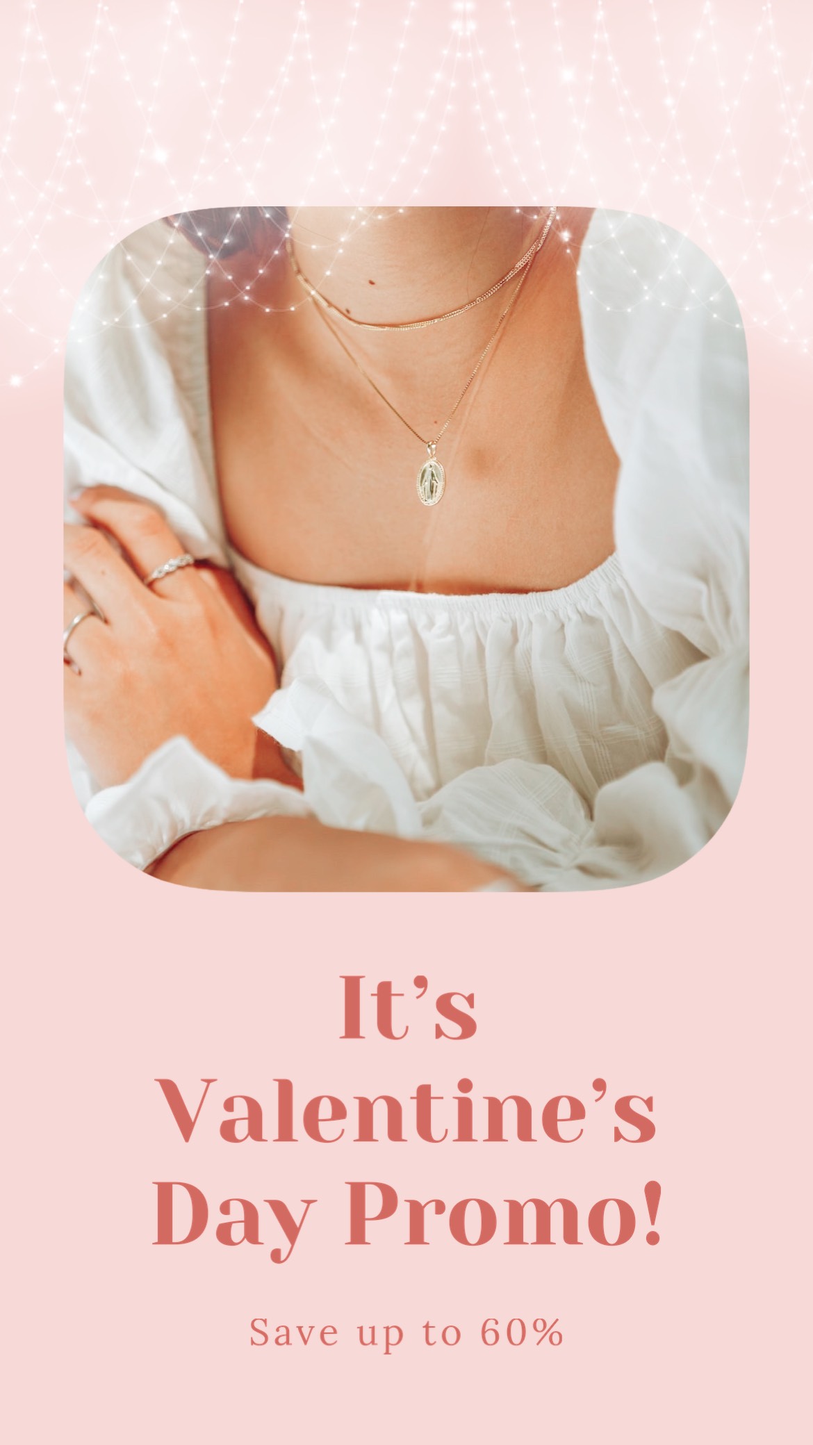 A Woman Wearing A White Shirt And A Necklace Love Story Template