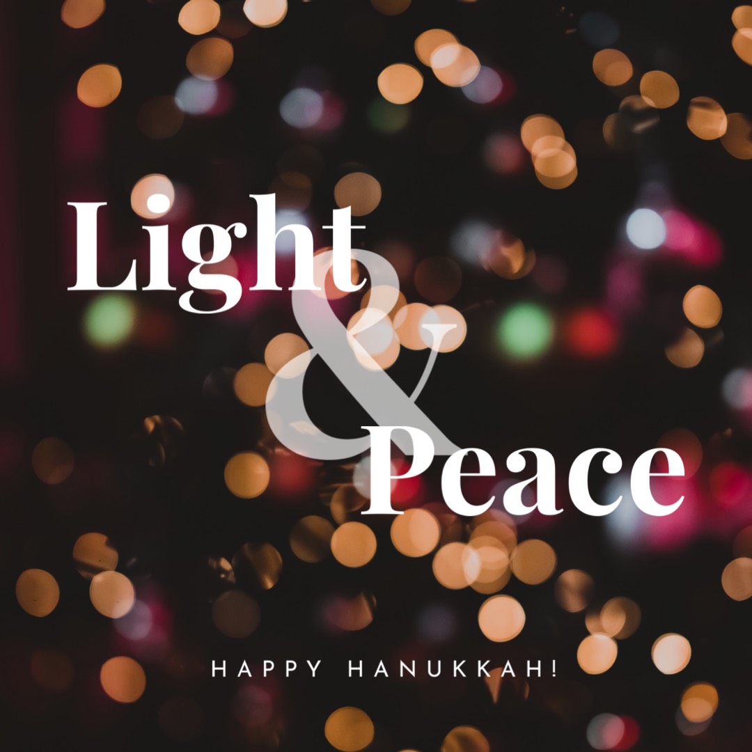 Hanukkah holiday lights Greetings Instagram Post Template