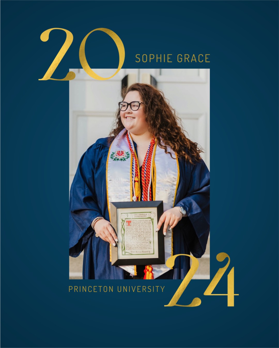 blue and gold graduation template 