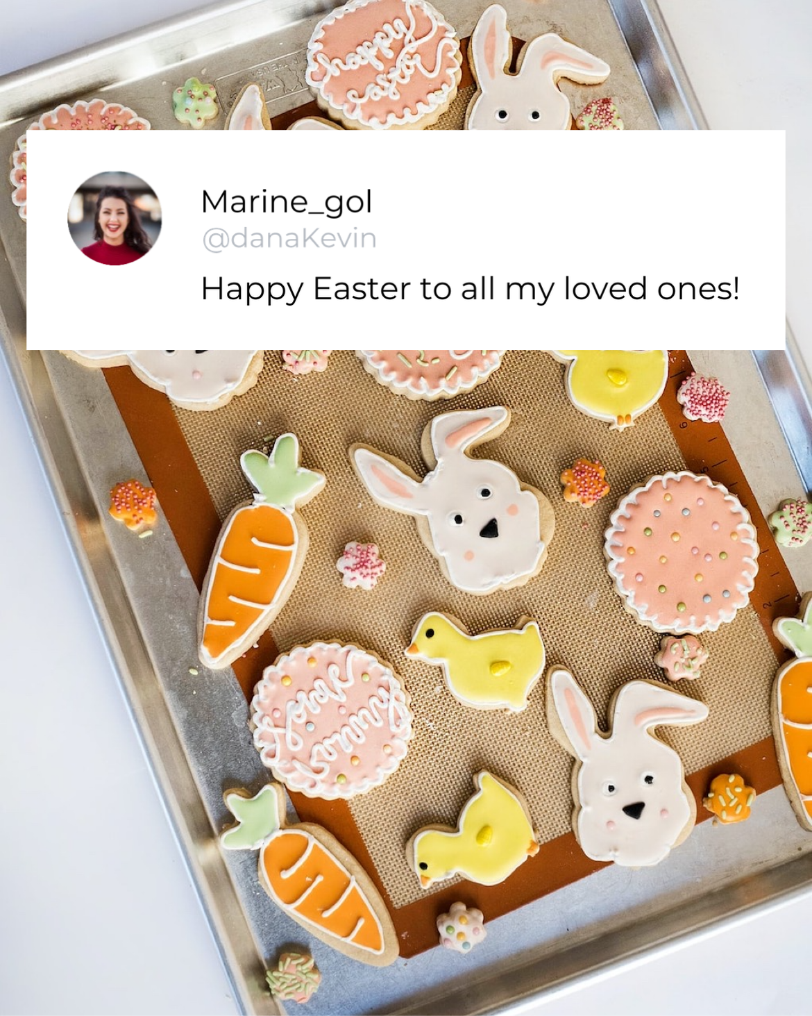 A Tray Of Decorated Cookies With The Words Happy Easter To All My Loved Ones Happy Easter Template