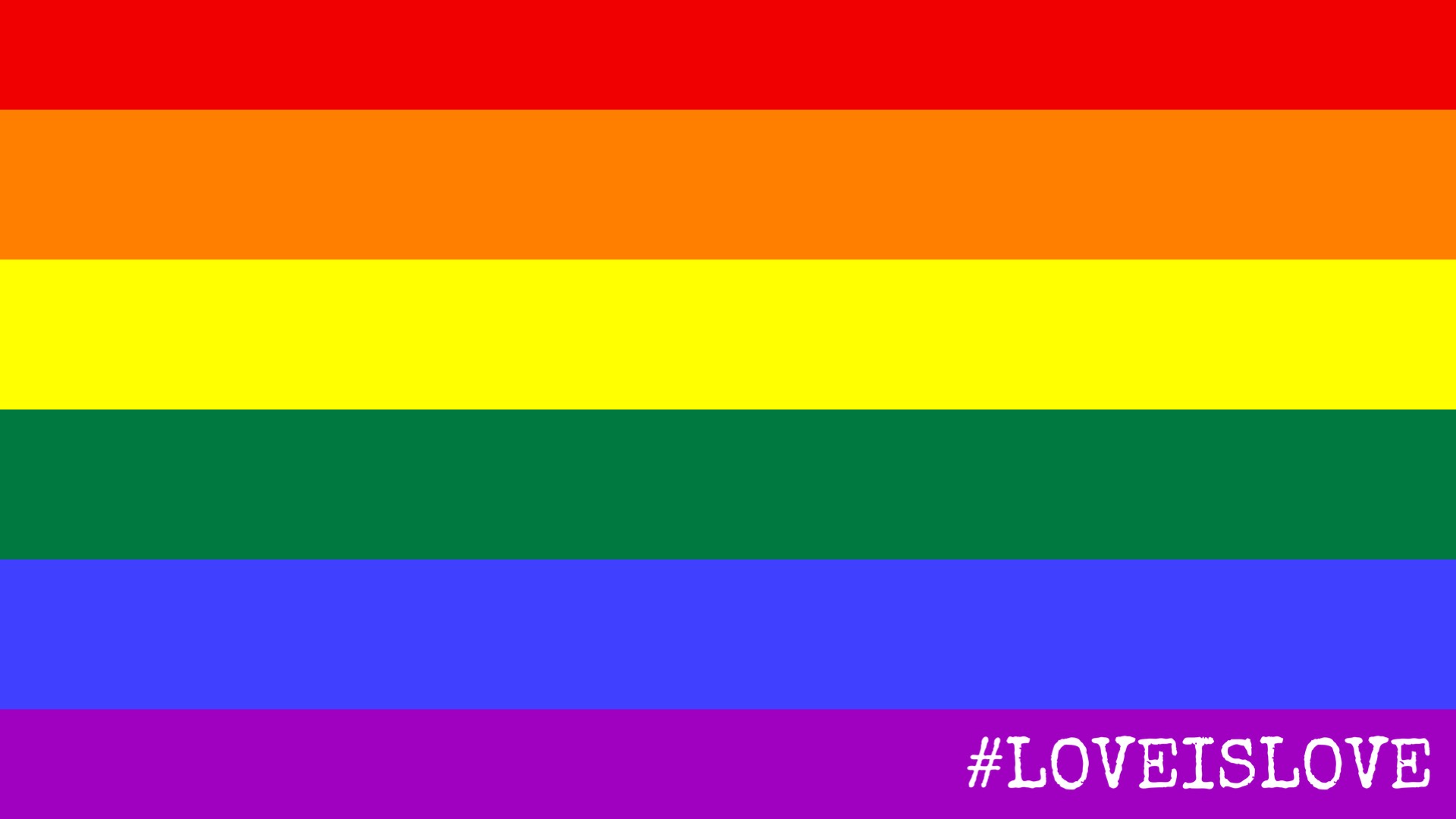 A Rainbow Flag With The Words Love Is Love Zoom Backgrounds Template