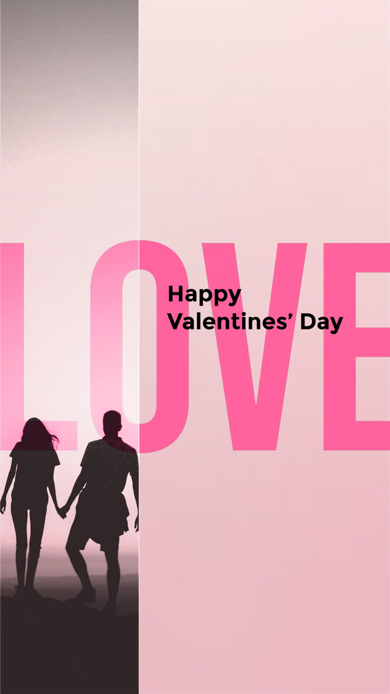 A Couple Of People Holding Hands With The Words Happy Valentine'S Day Template