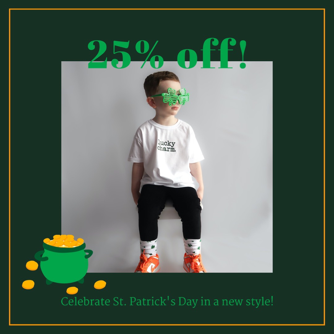 A Little Boy Sitting On Top Of A Green Pot St. Patrick'S Day Template