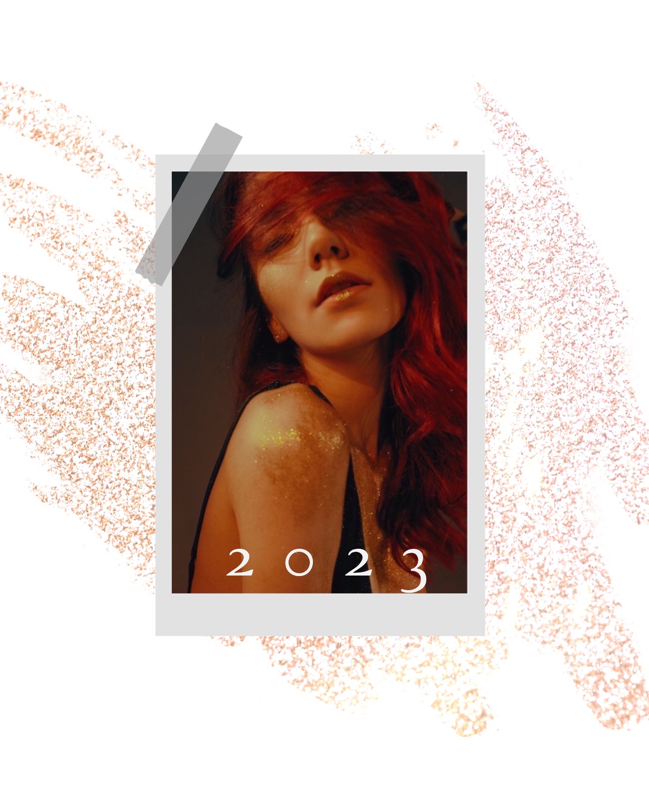 A Picture Of A Woman With Red Hair Happy New Year Template