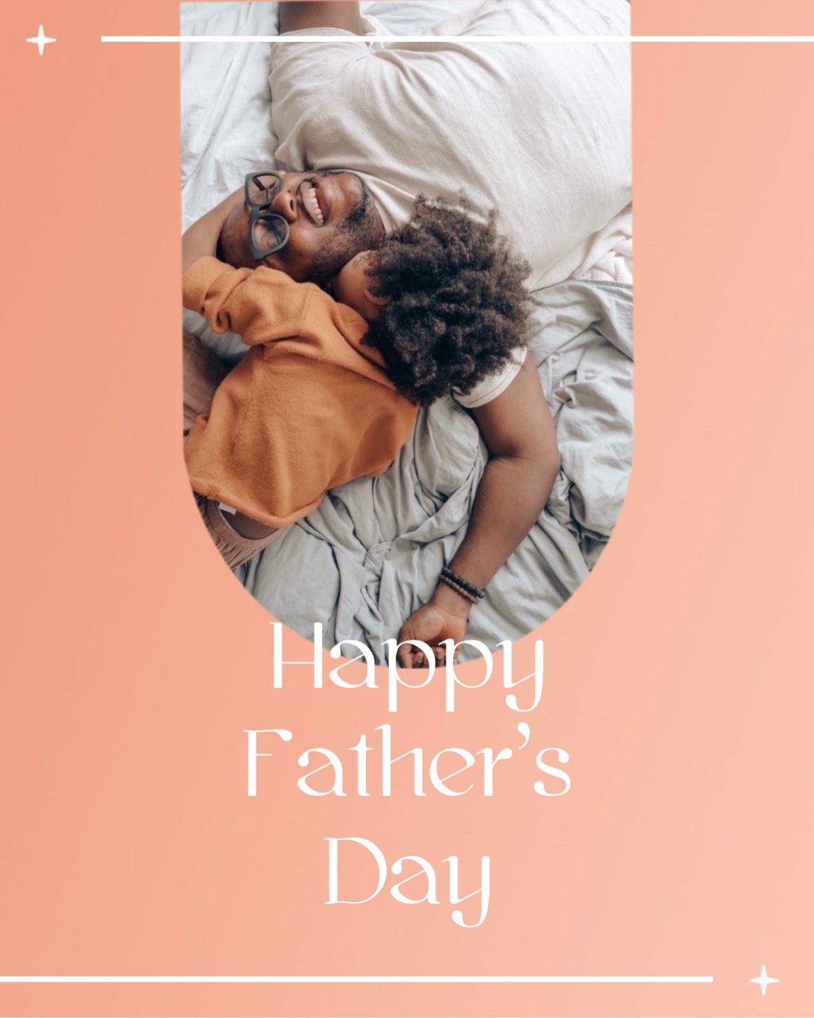 A Father'S Day Card With An Image Of A Man And A Child Laying Father S Day Template