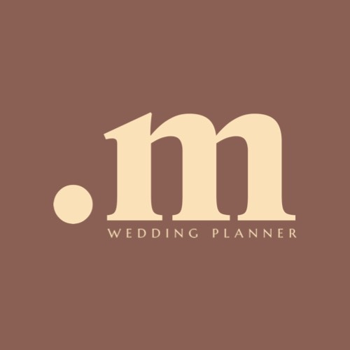 yellow&brown Modern wedding planer Minimalist Logo template 
